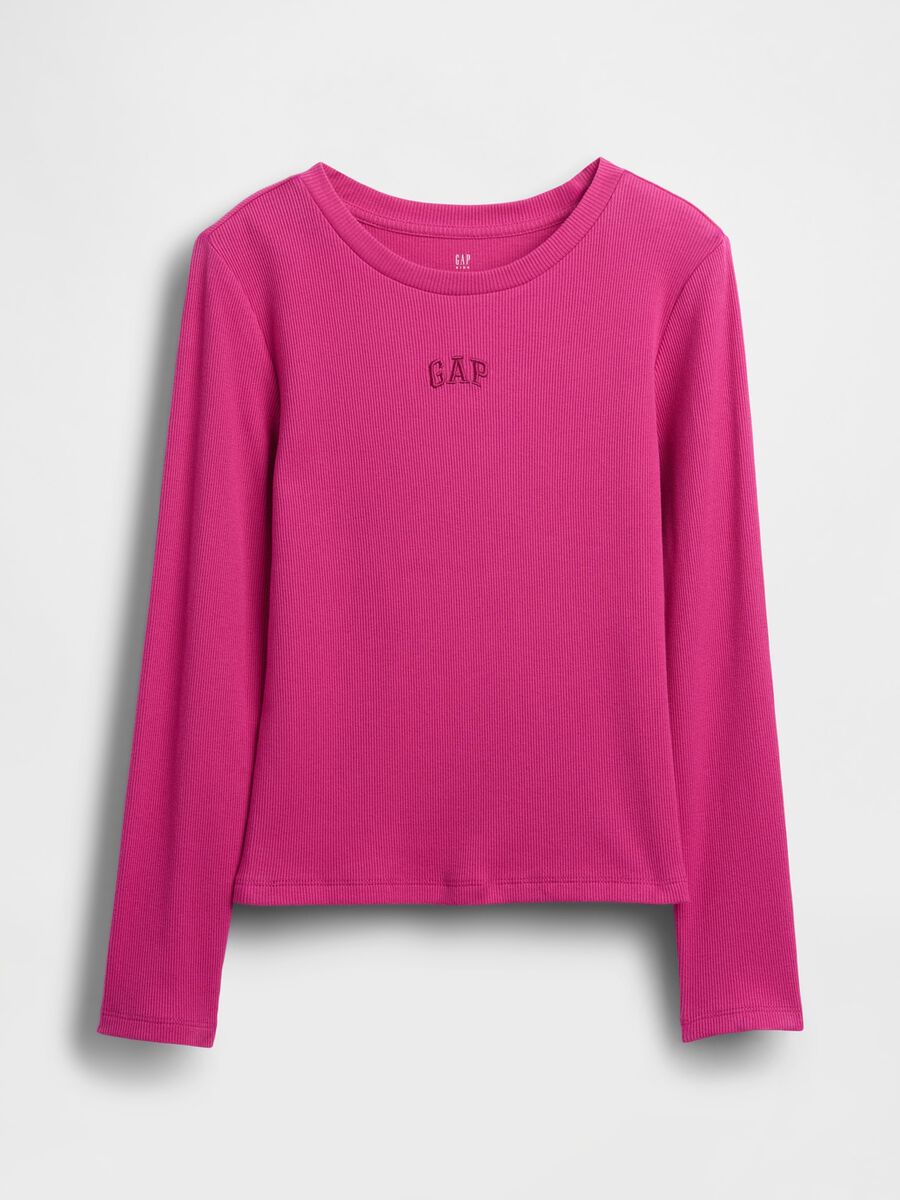Cotton Long Sleeve Pink T-shirt Girl_2