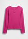 T-shirt a maniche lunghe rosa in cotone_2