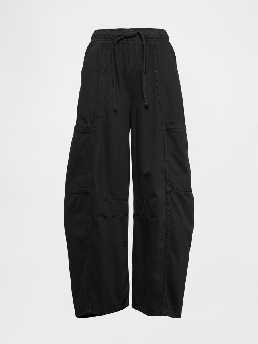 Pantaloni cargo neri in cotone e Lyocell Gap Donna_5