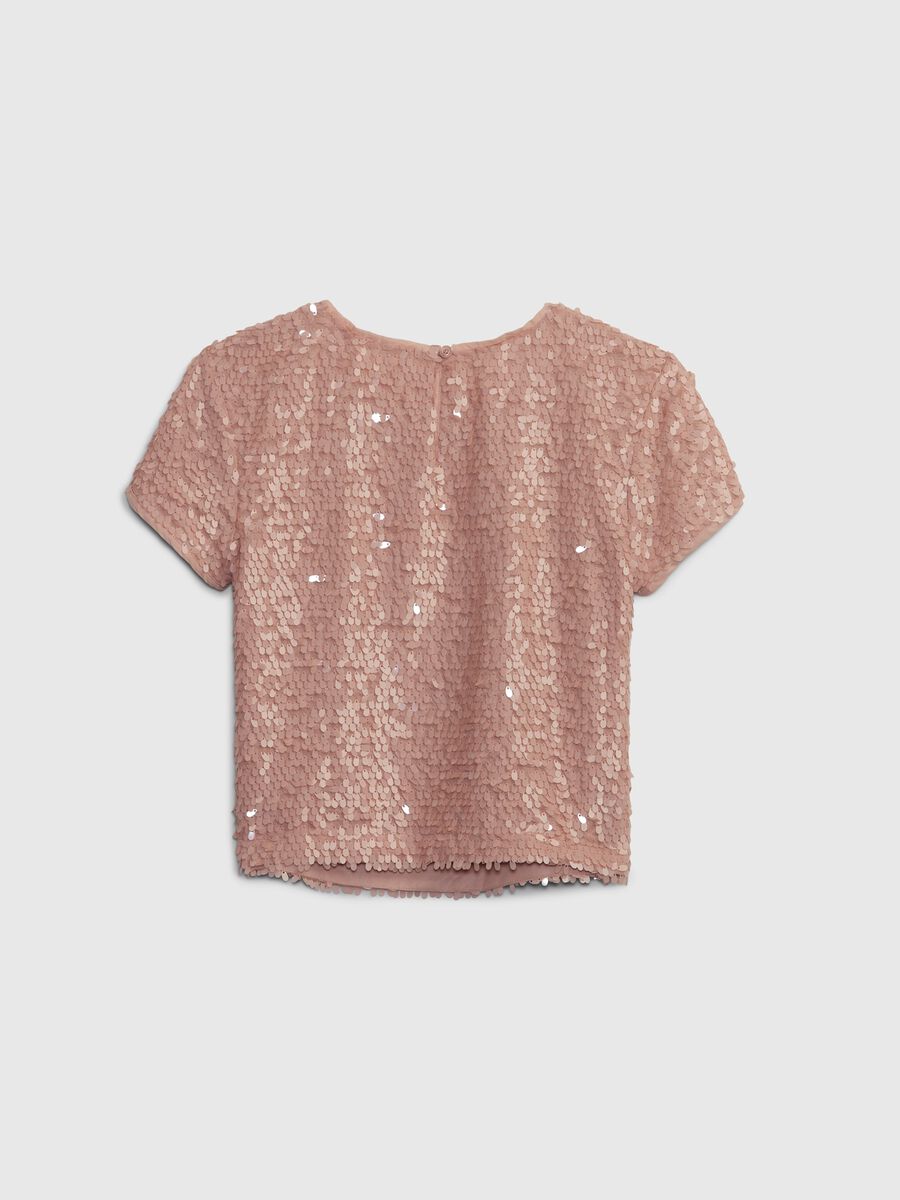 Short-sleeved blouse with sequins Girl_2