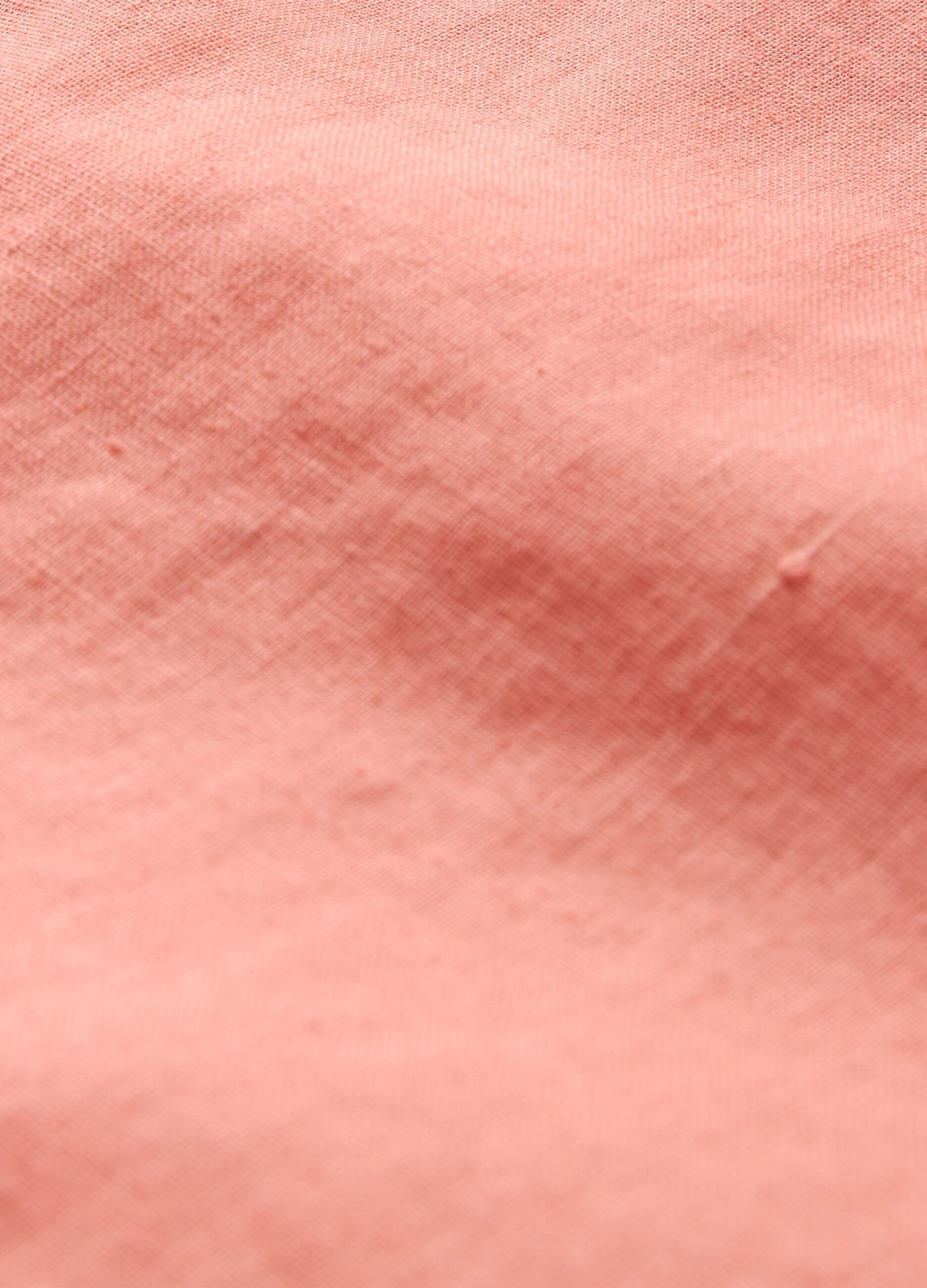 Camicia corta arancione in lino e cotone_4