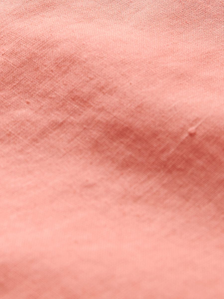 Camicia corta arancione in lino e cotone Uomo_4
