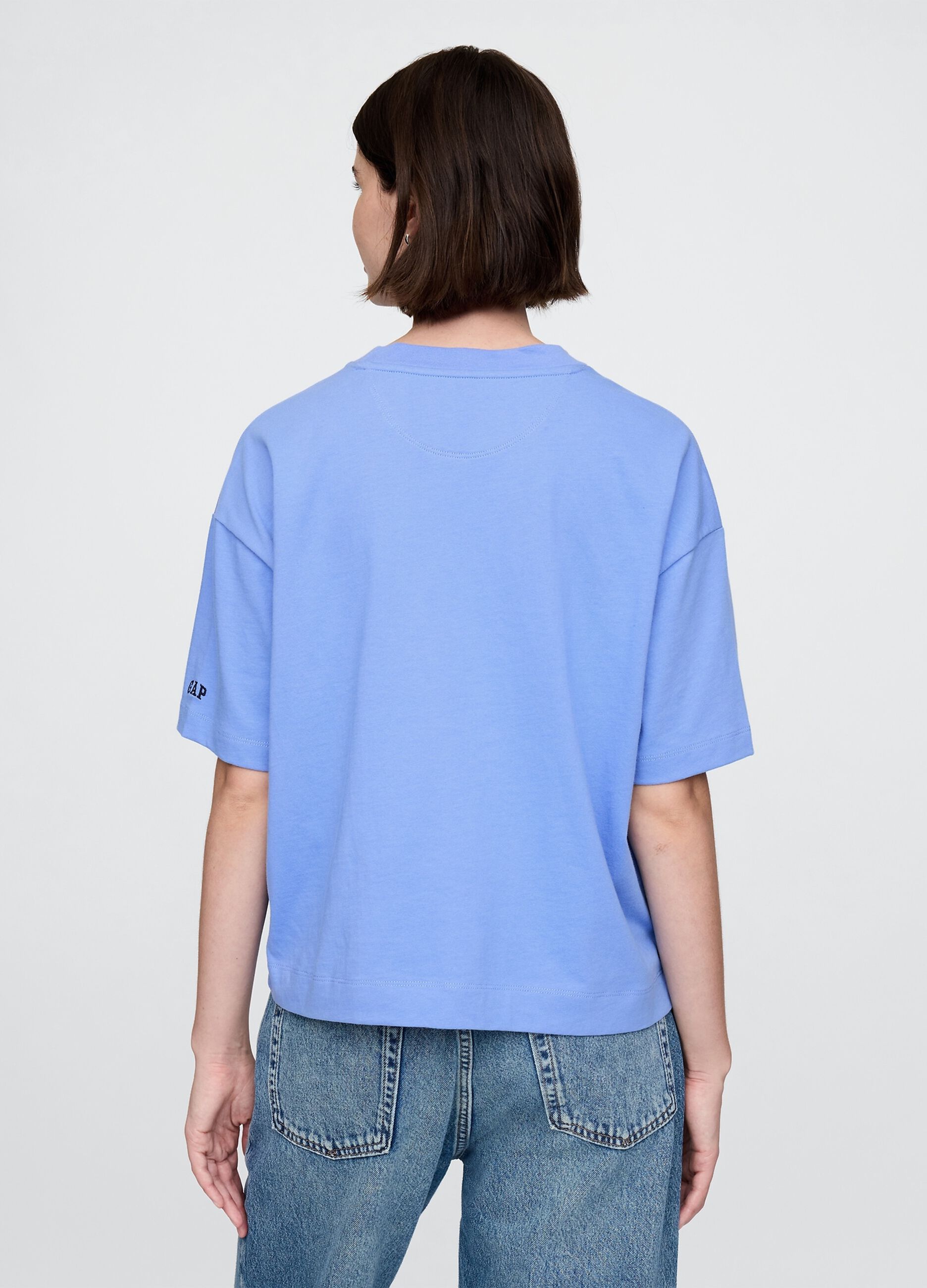 T-shirt a maniche corte azzurra in cotone Gap_2