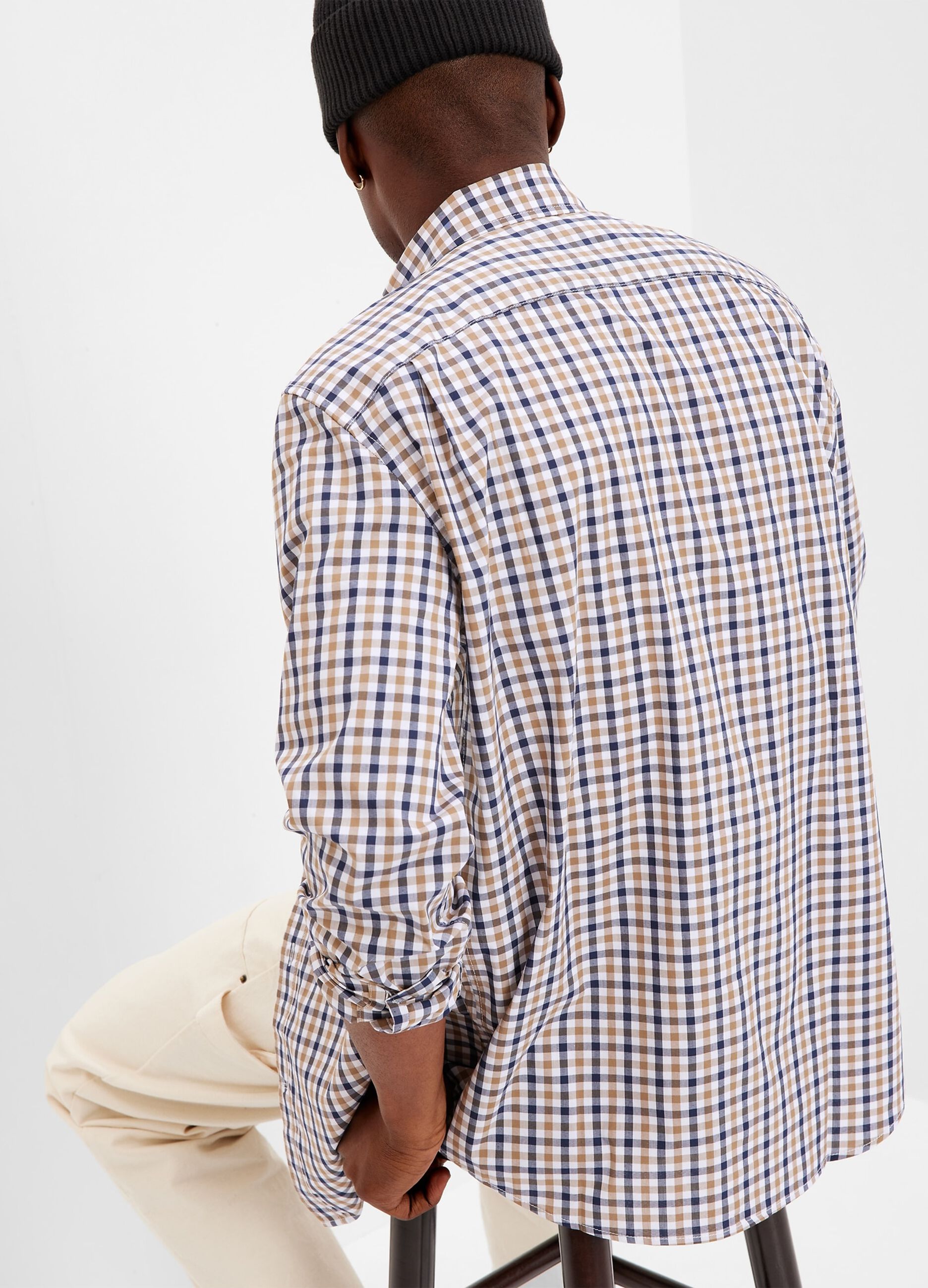 Regular-fit shirt in check poplin_1