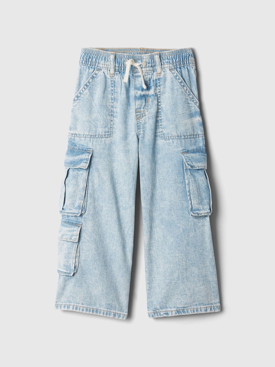 Joggers cargo in denim con coulisse Bimba_0