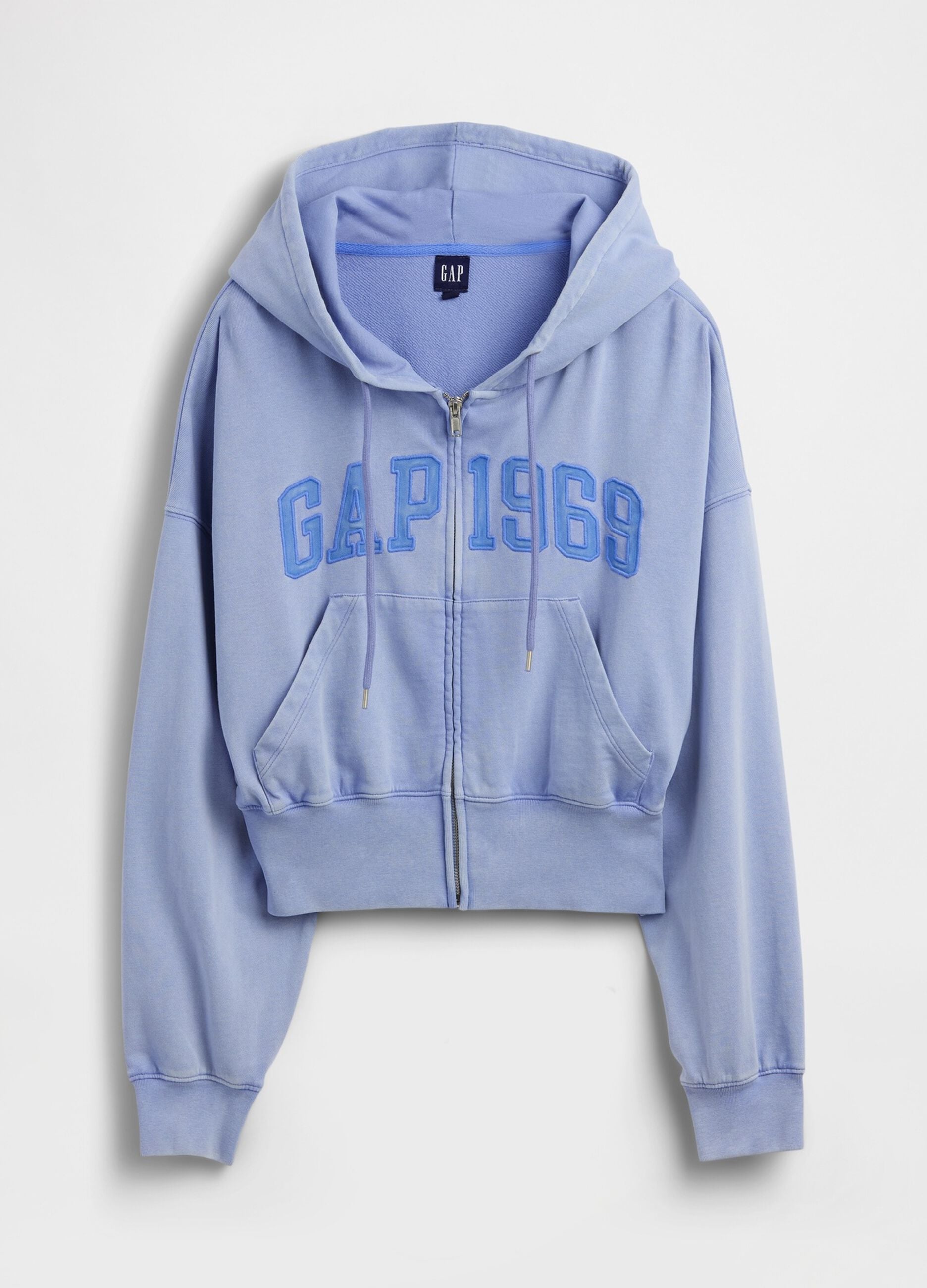 Felpa full zip in misto cotone con logo GAP e cappuccio 