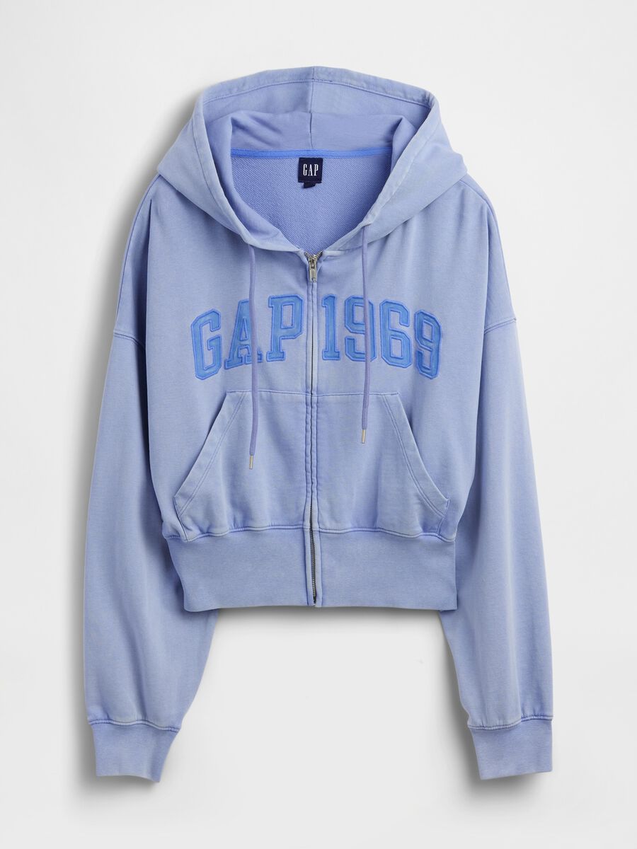 Felpa full zip in misto cotone con logo GAP e cappuccio  Donna_4