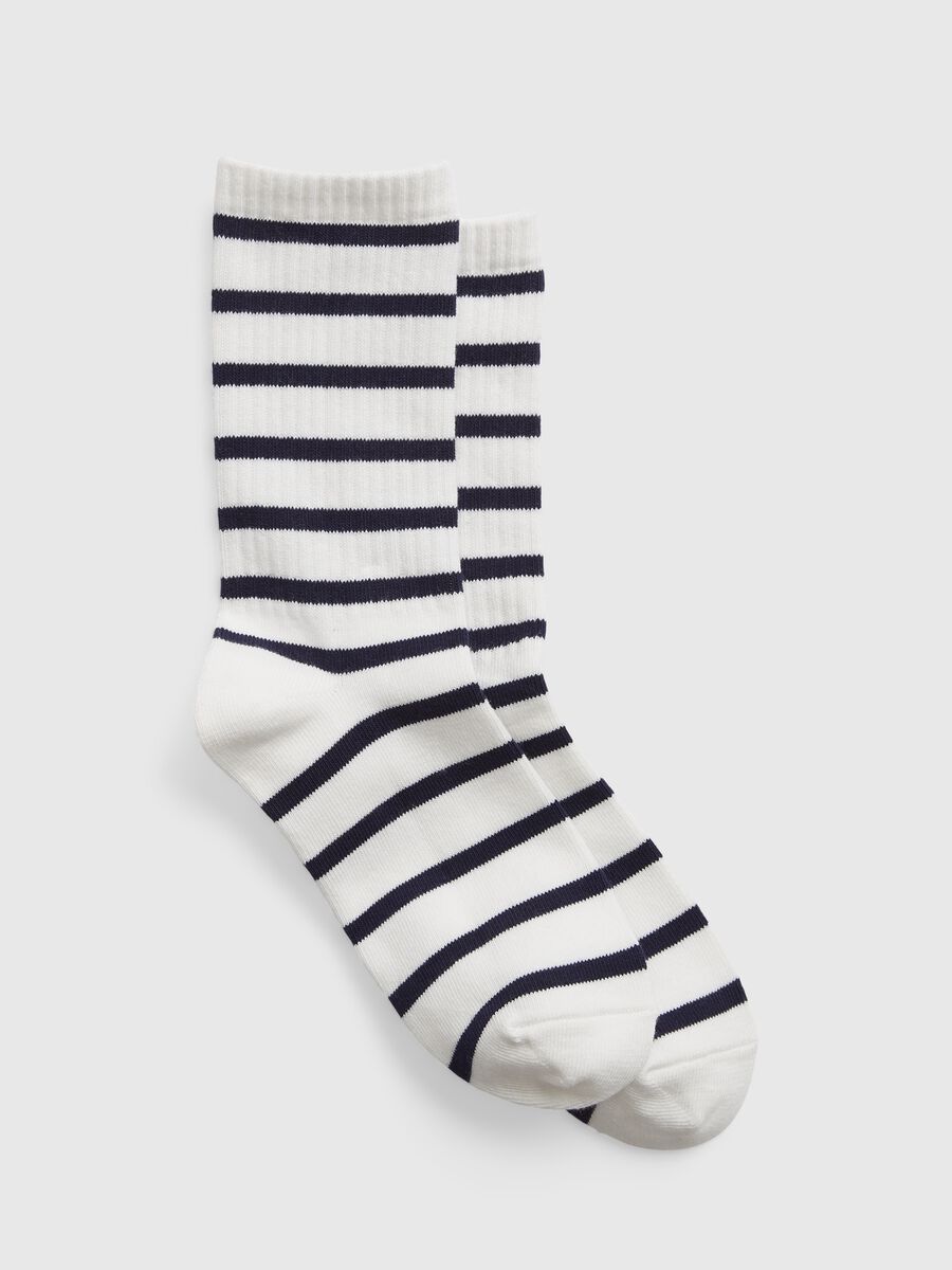 Organic cotton midi socks with stripes Man_0