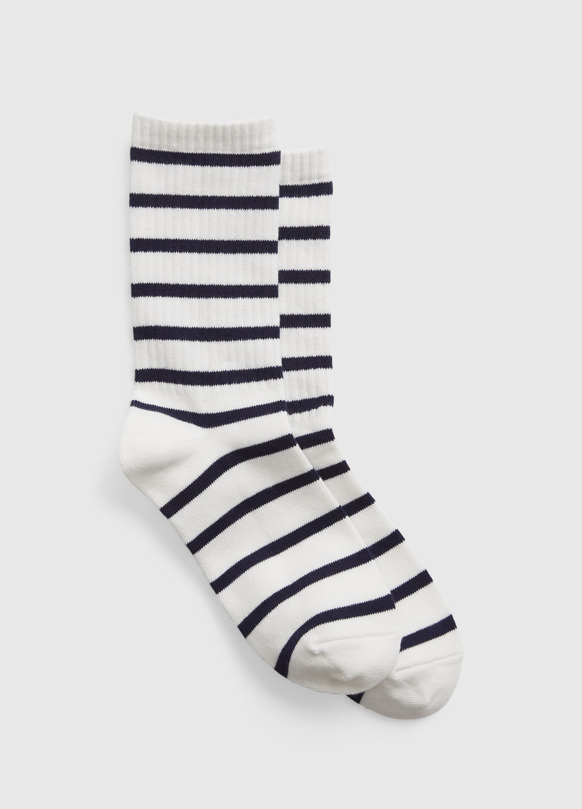 Organic cotton midi socks with stripes