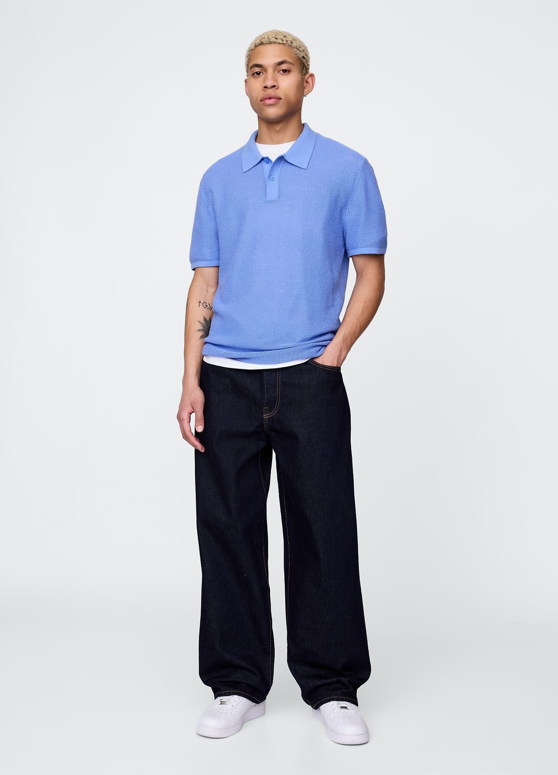 Polo a maniche corte azzurra_1