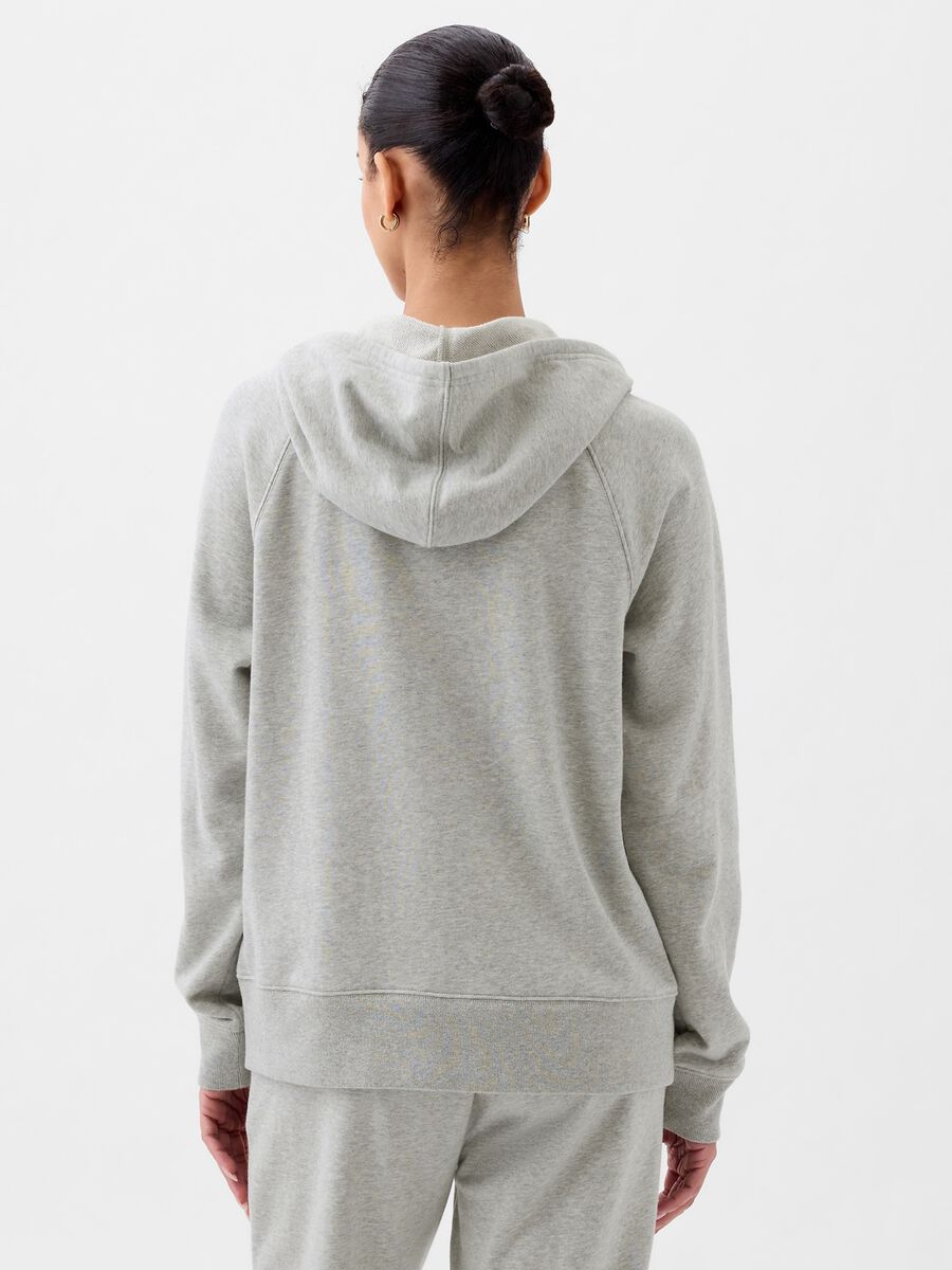French terry full-zip hoodie with logo patch Woman_1