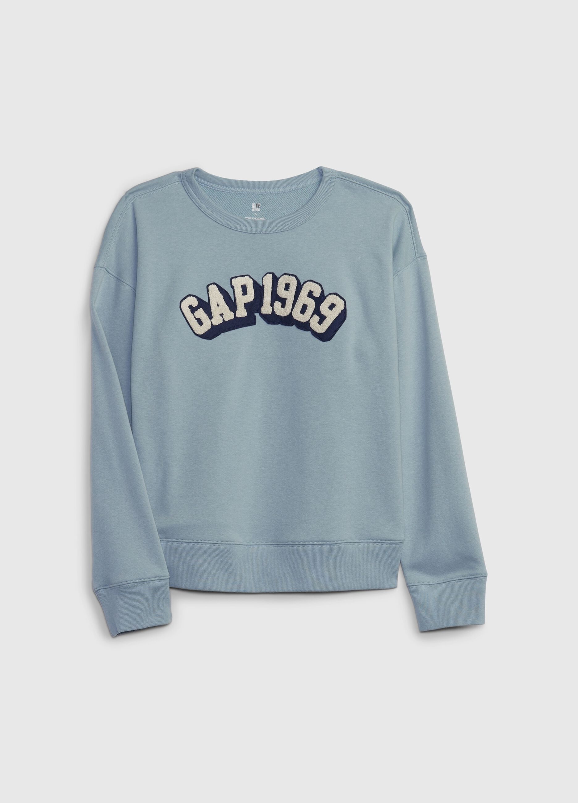 Sweatshirt with bouclé-effect logo embroidery