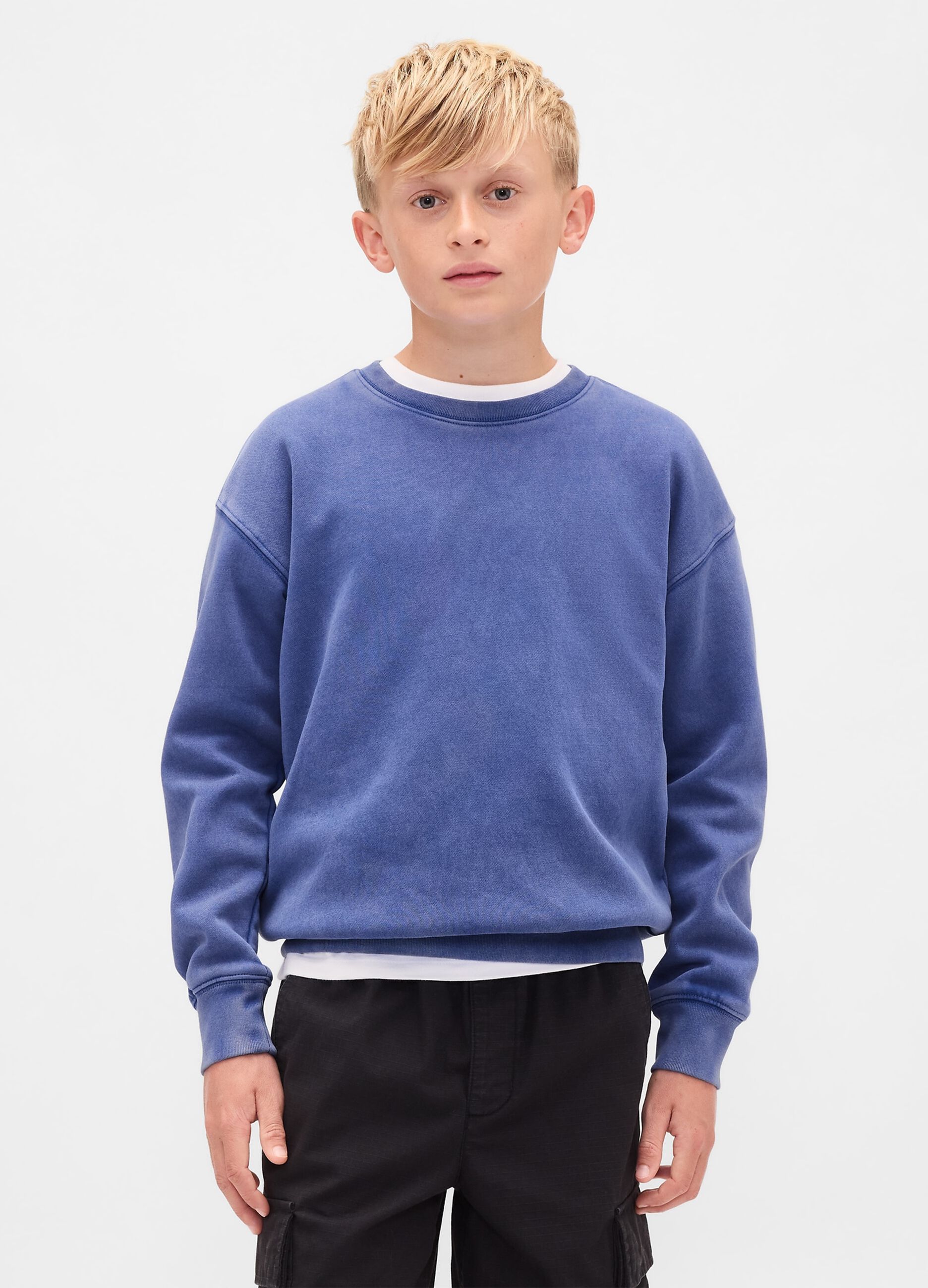 Felpa blu in cotone per bambino