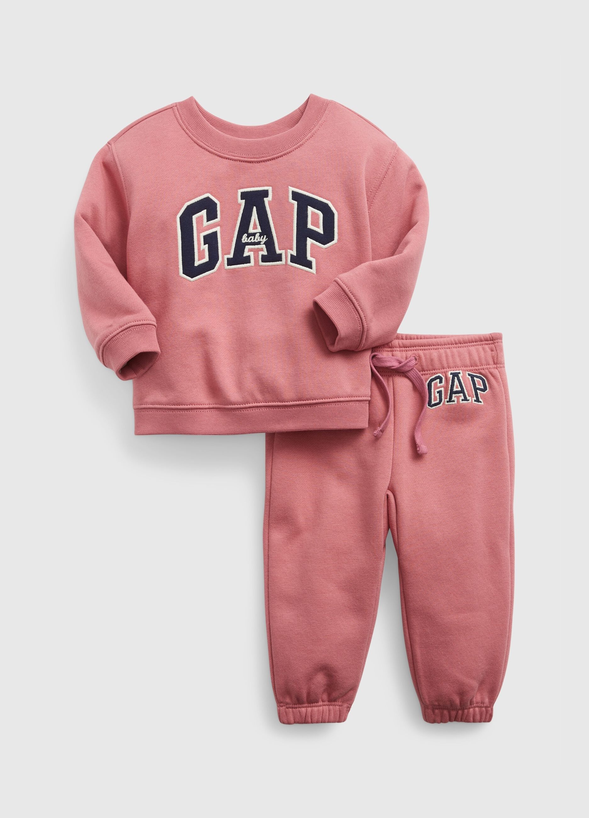 Fleece jogging set with logo patch