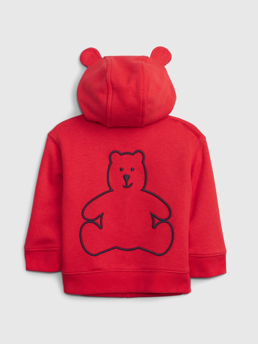 Full-zip sweatshirt with hood and logo patch Newborn_1