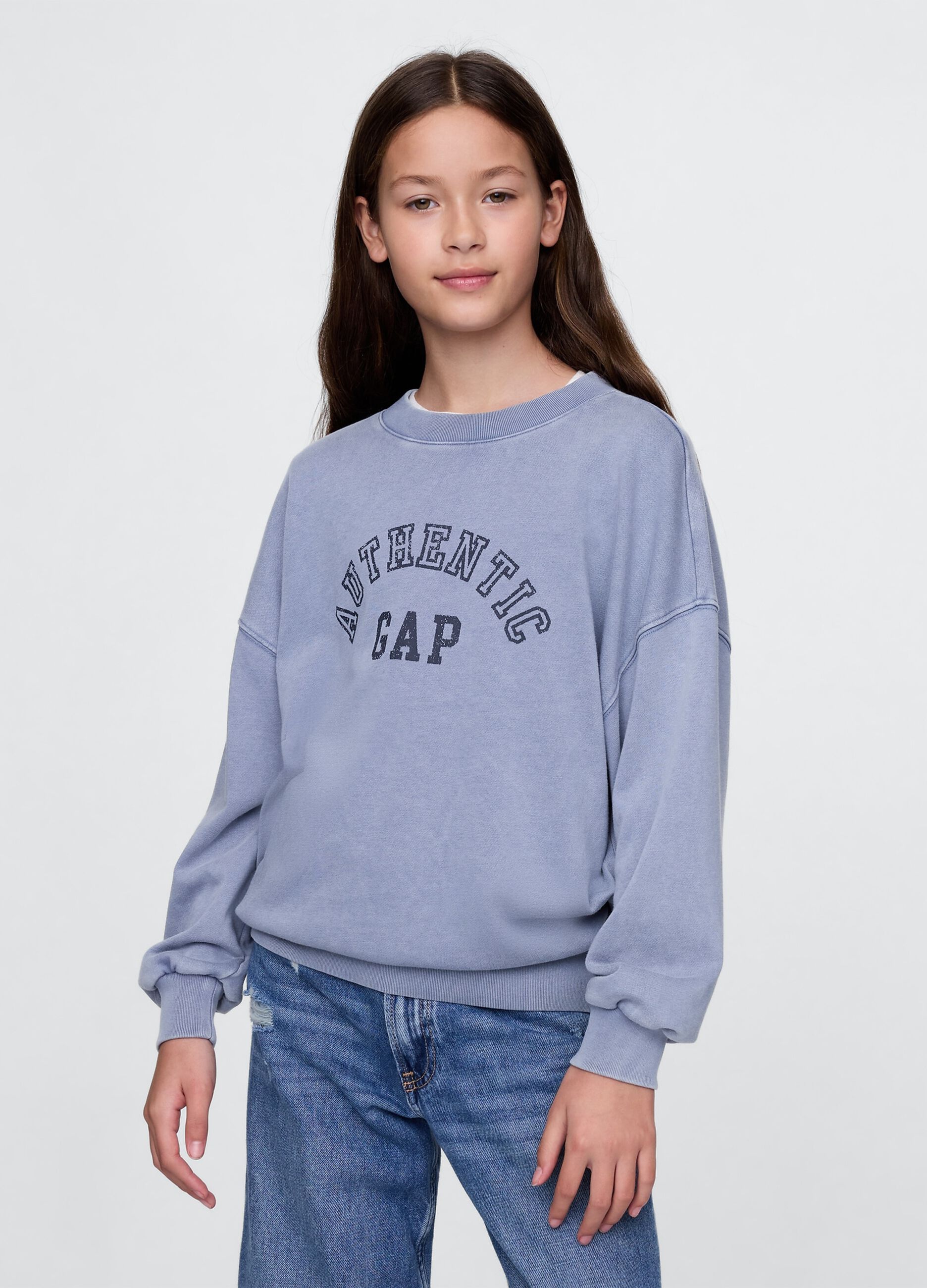 Felpa azzurra con logo Authentic GAP