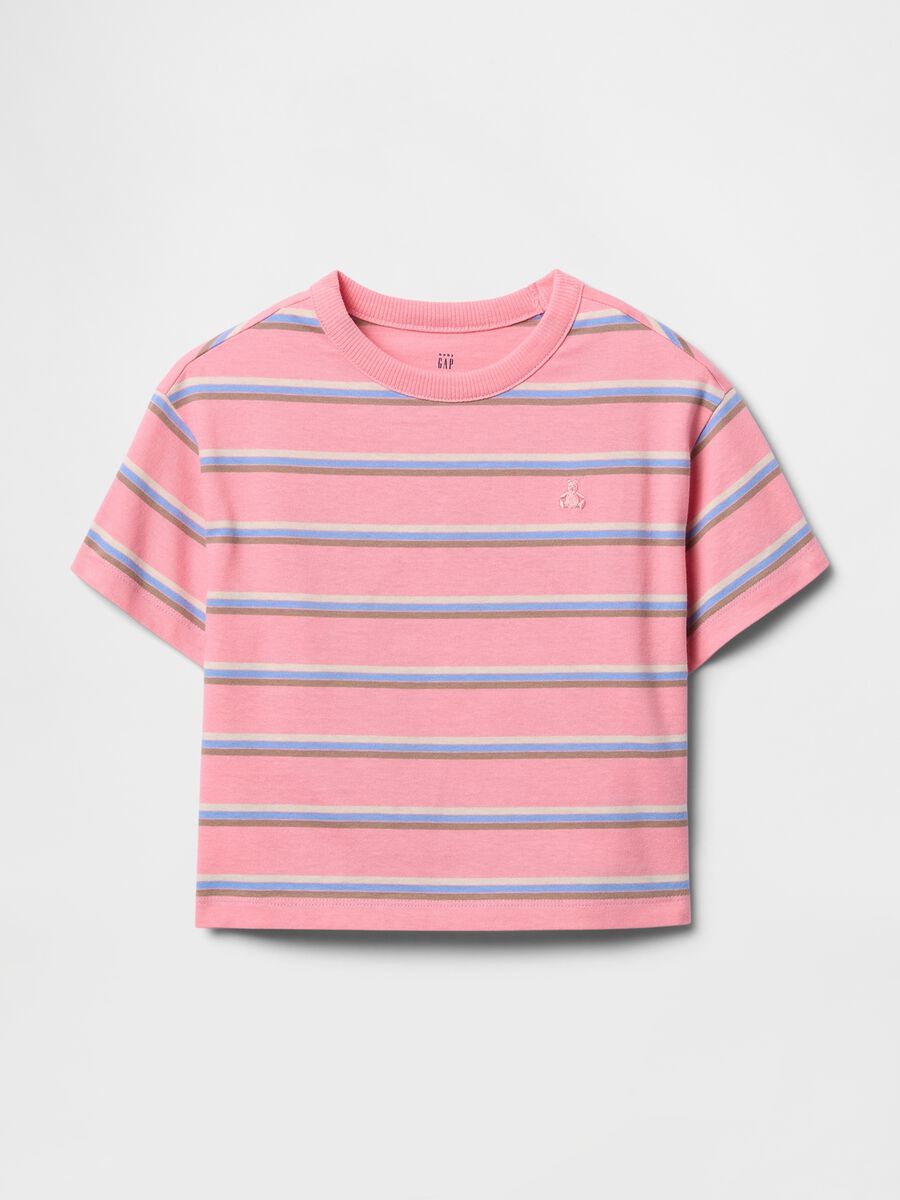 Pink striped pure cotton T-shirt GAP Kids Baby Girl_0