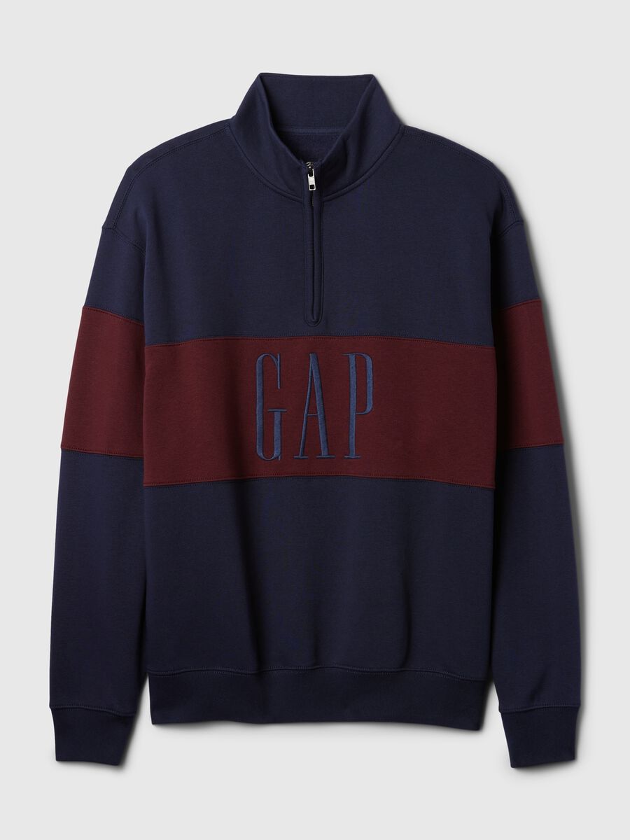 Felpa half-zip colorblock con ricamo logo Uomo_3