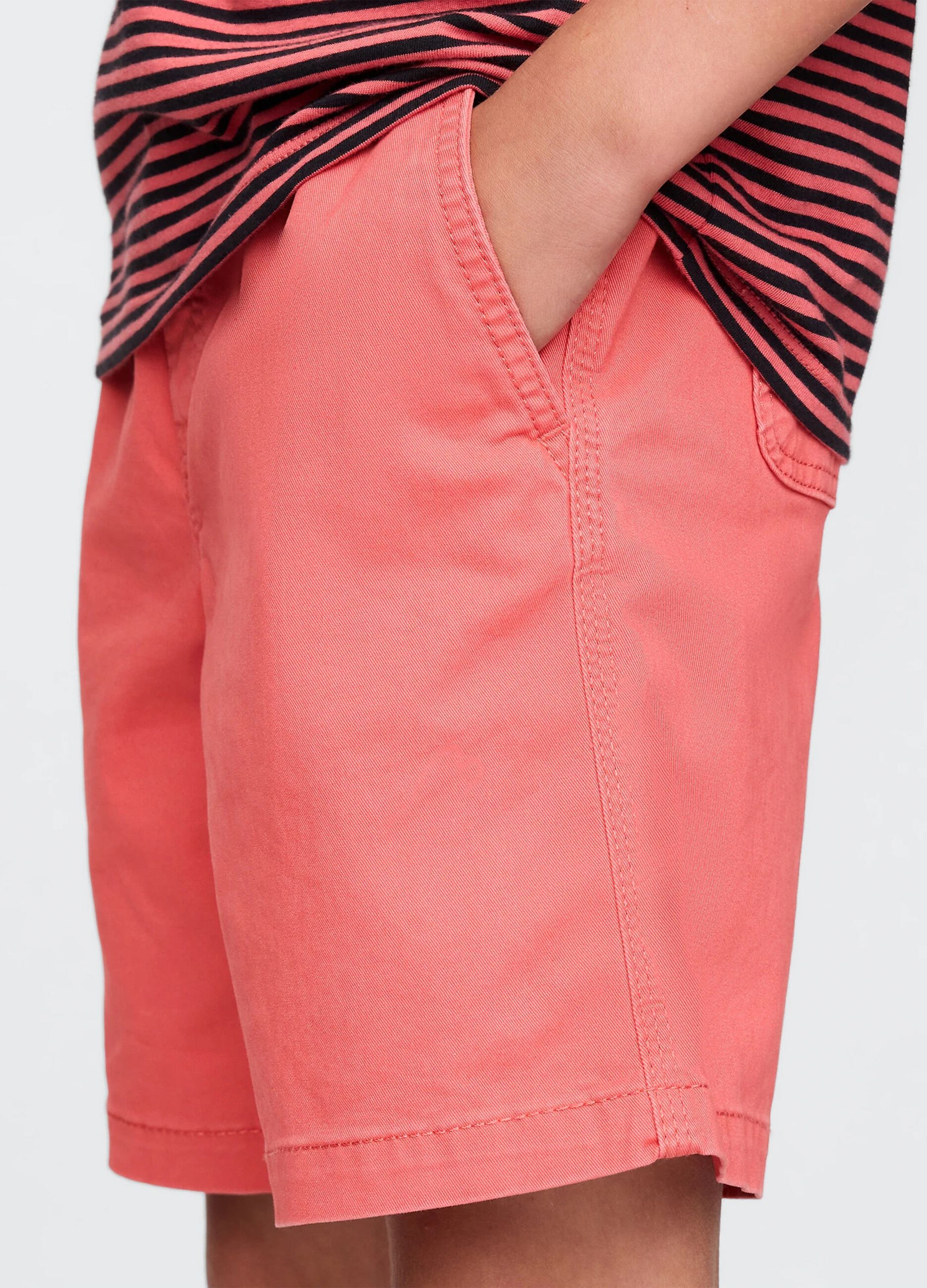 Shorts arancioni in cotone elasticizzato_3