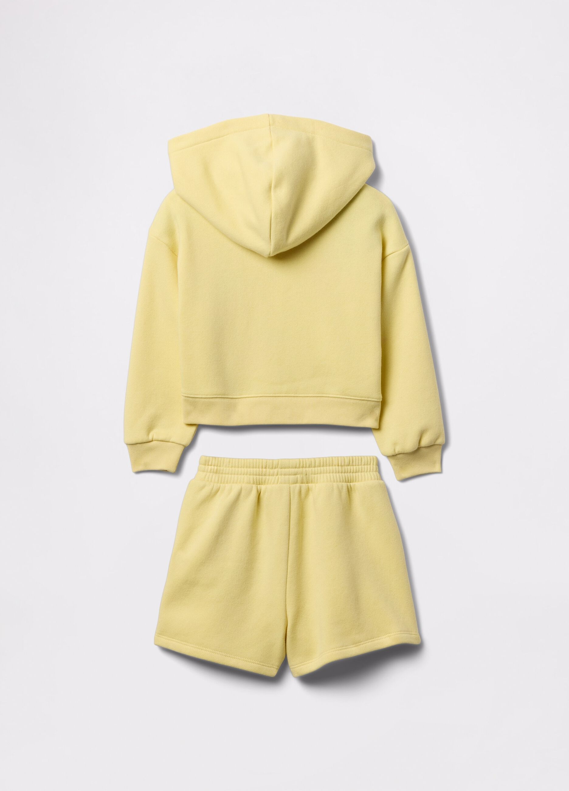 Jogging set giallo con patch frutta bouclé_1
