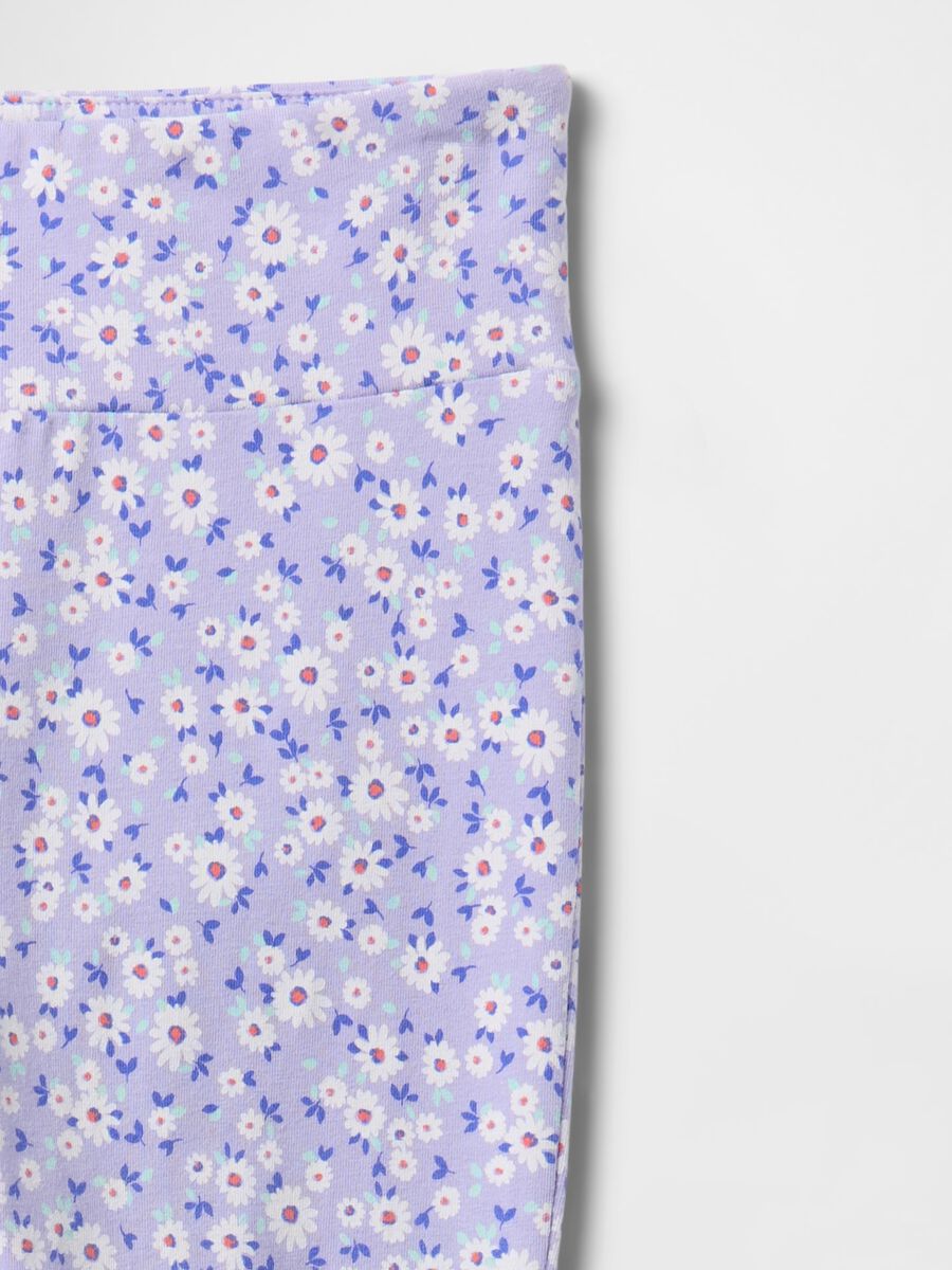 Pantaloni bootcut a fiori viola Bambina_4