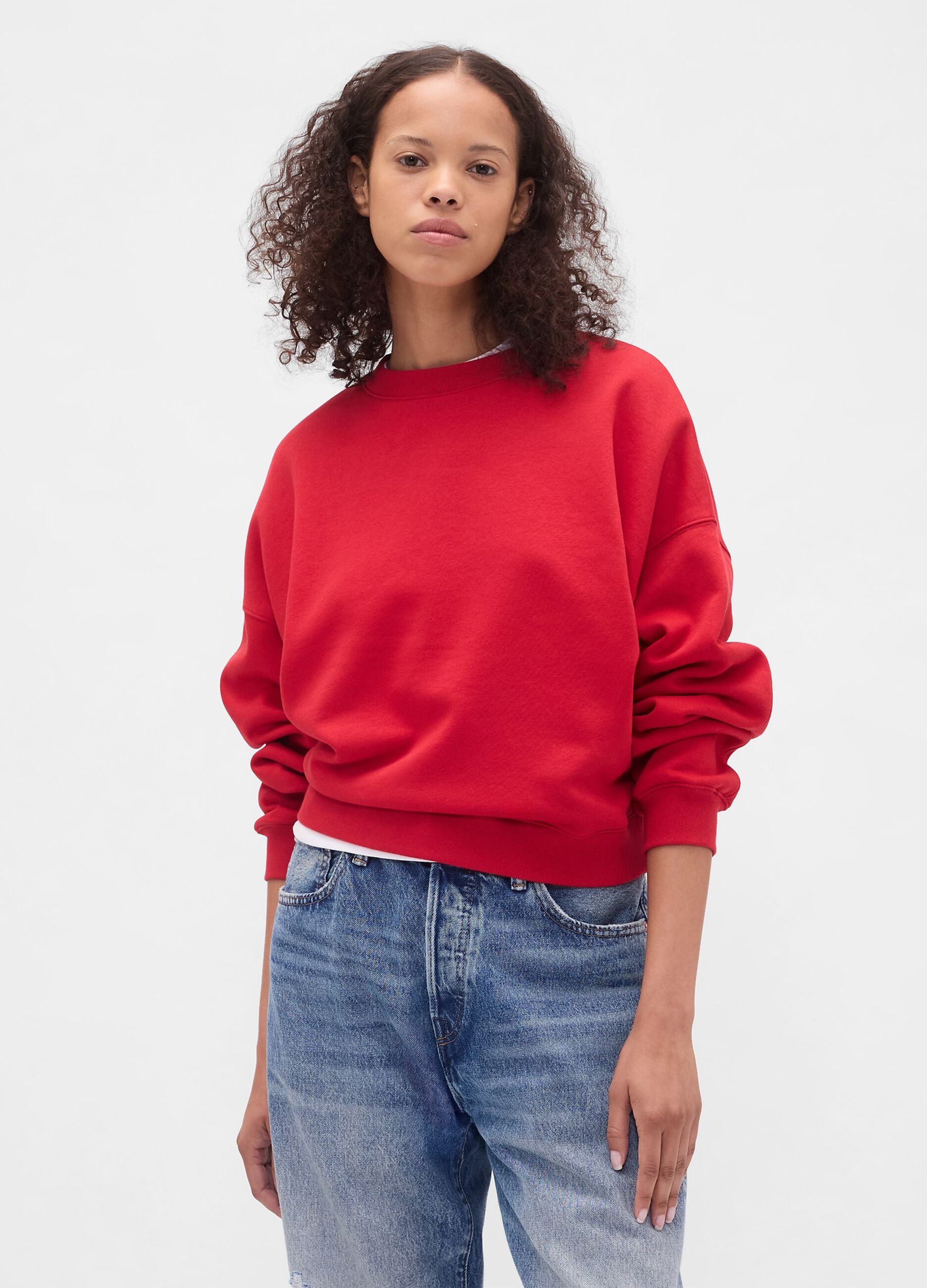 Red Crew Neck Sweatshirt