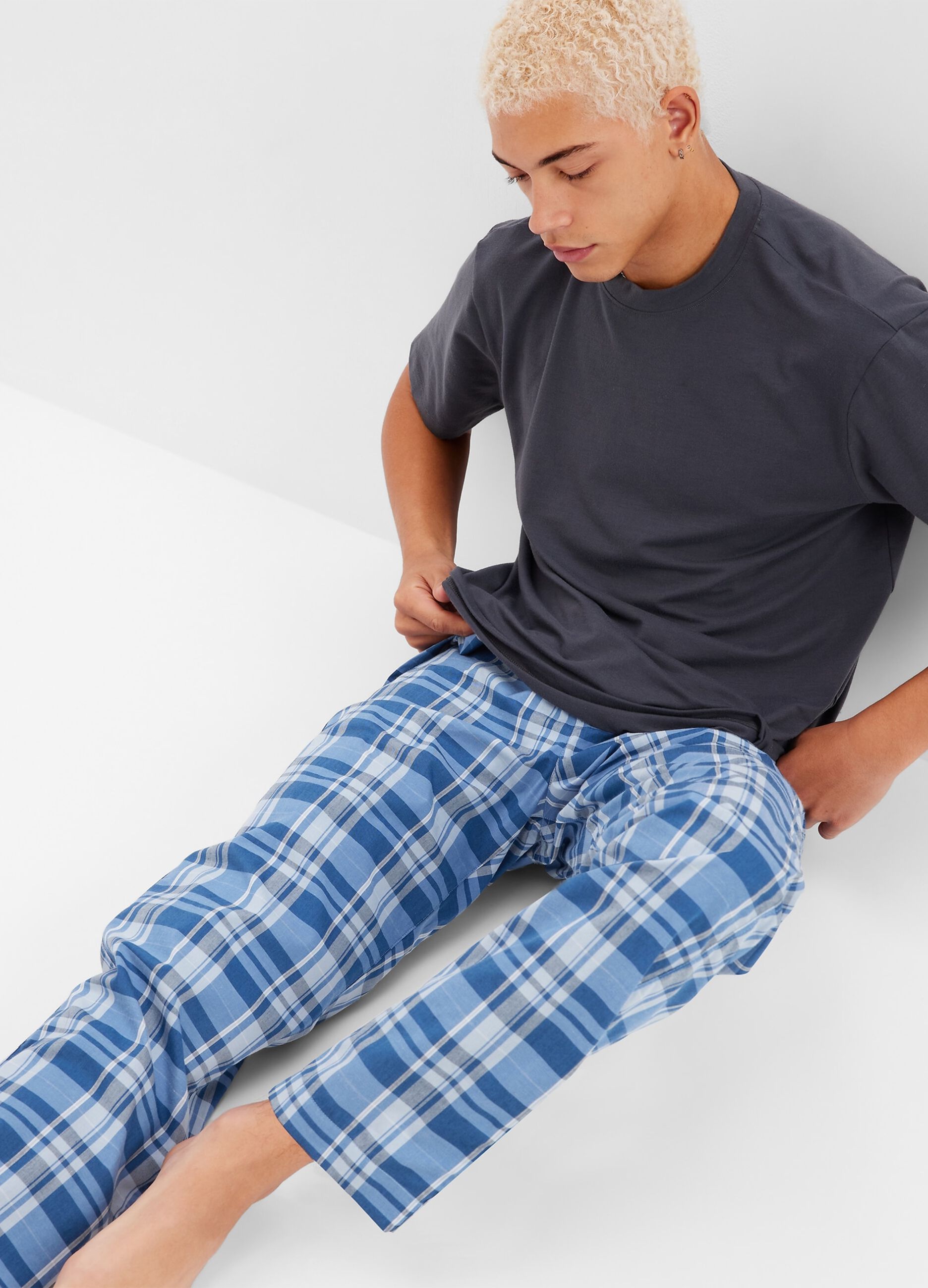 Pyjama bottoms with check print