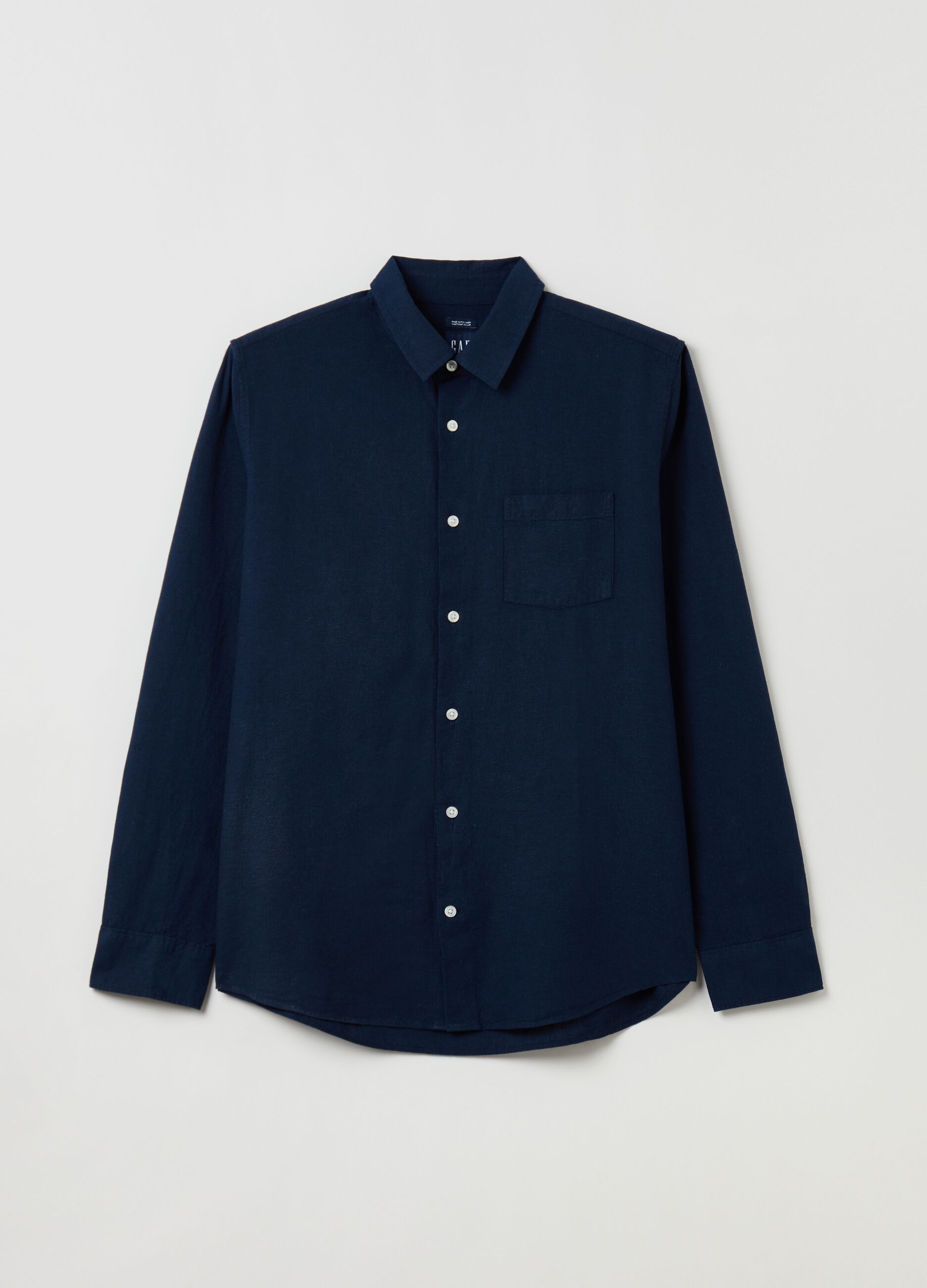 Linen and cotton shirt with pocket_1