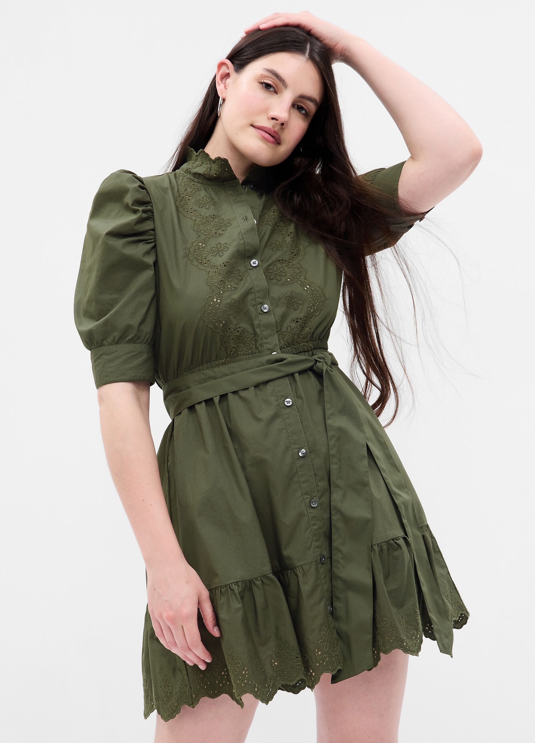 Shirt dress with broderie anglaise details_3