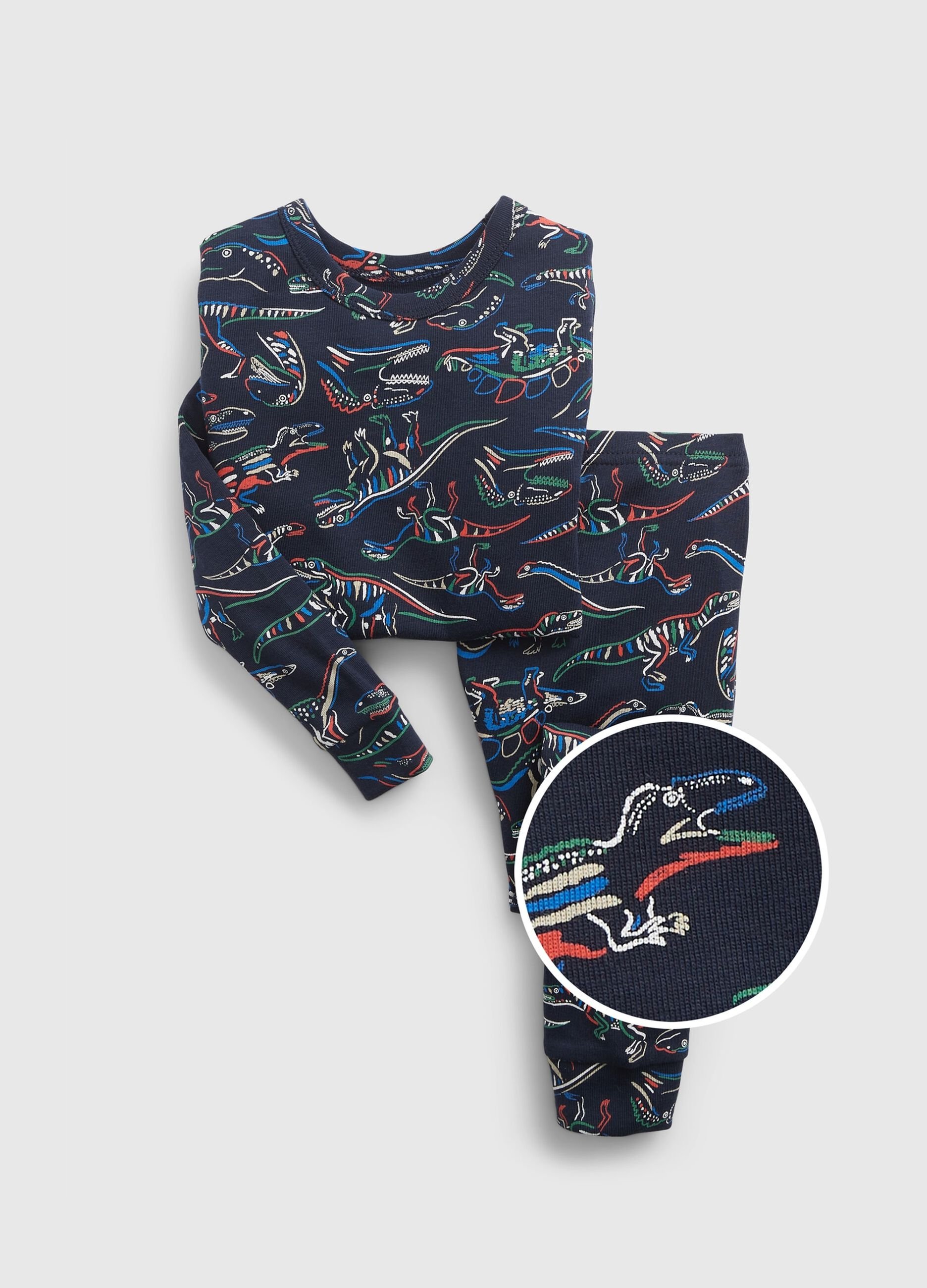 Full-length pyjamas with dinosaur print
