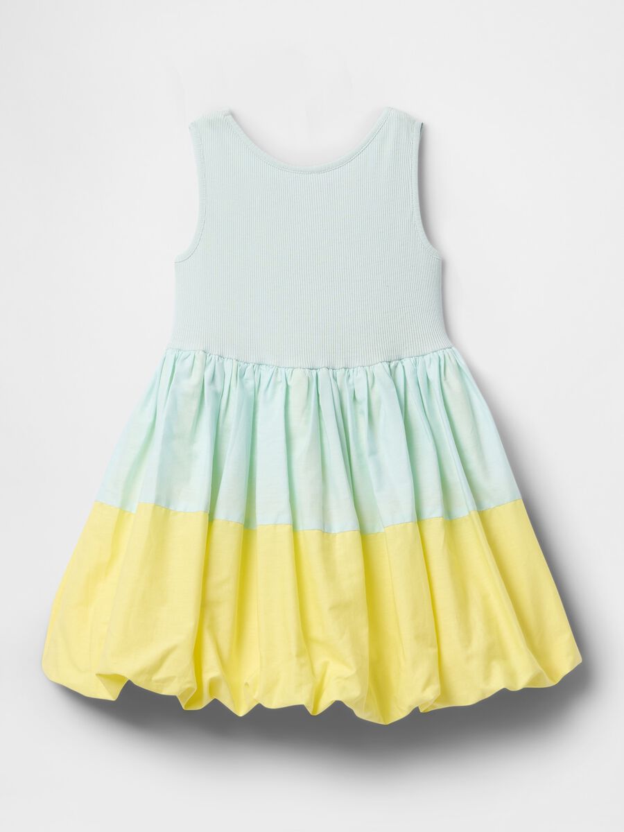 Vestito estivo bicolore verde e giallo per bambina Bimba_1