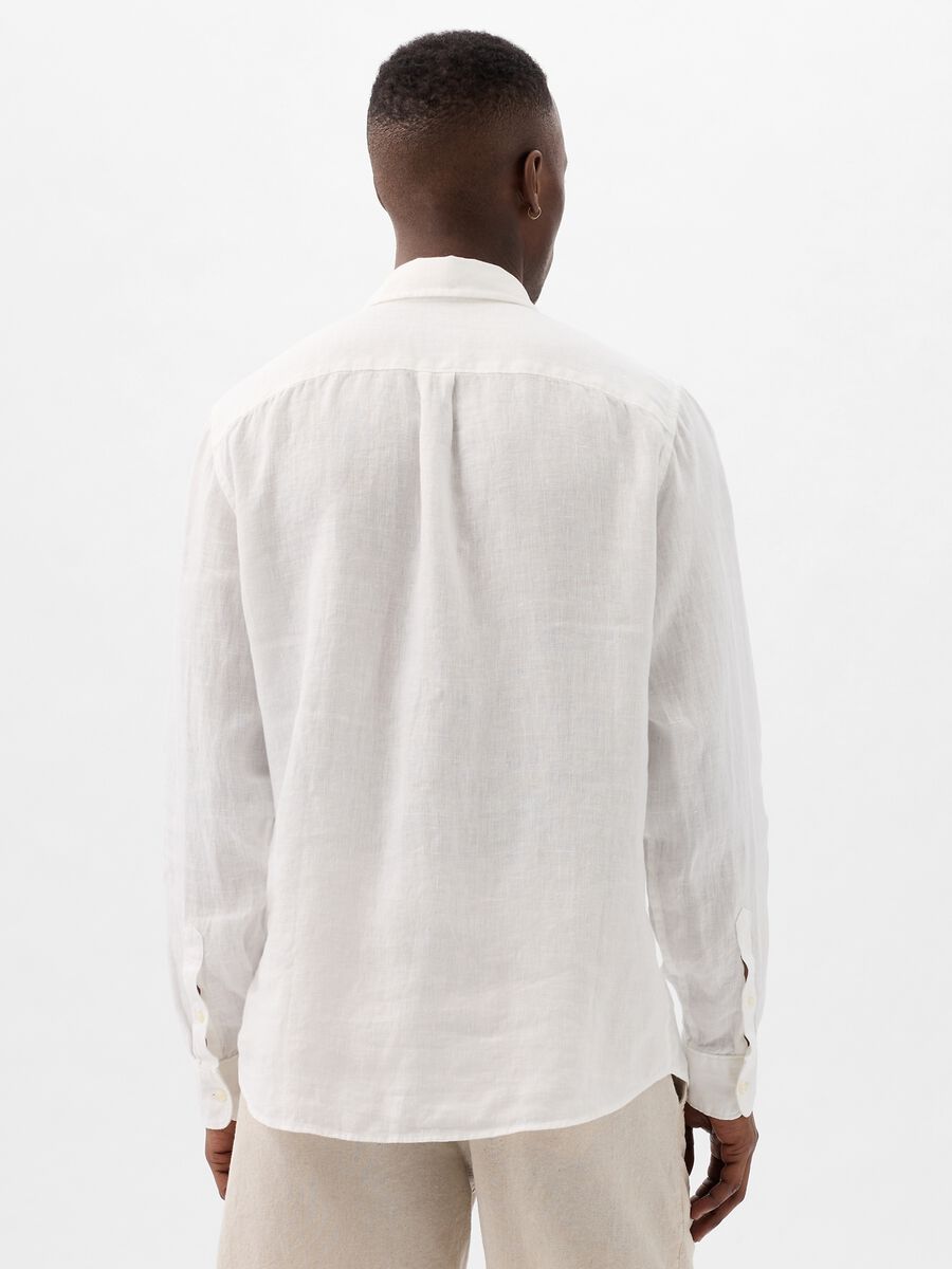 Camicia regular fit in lino Uomo_2