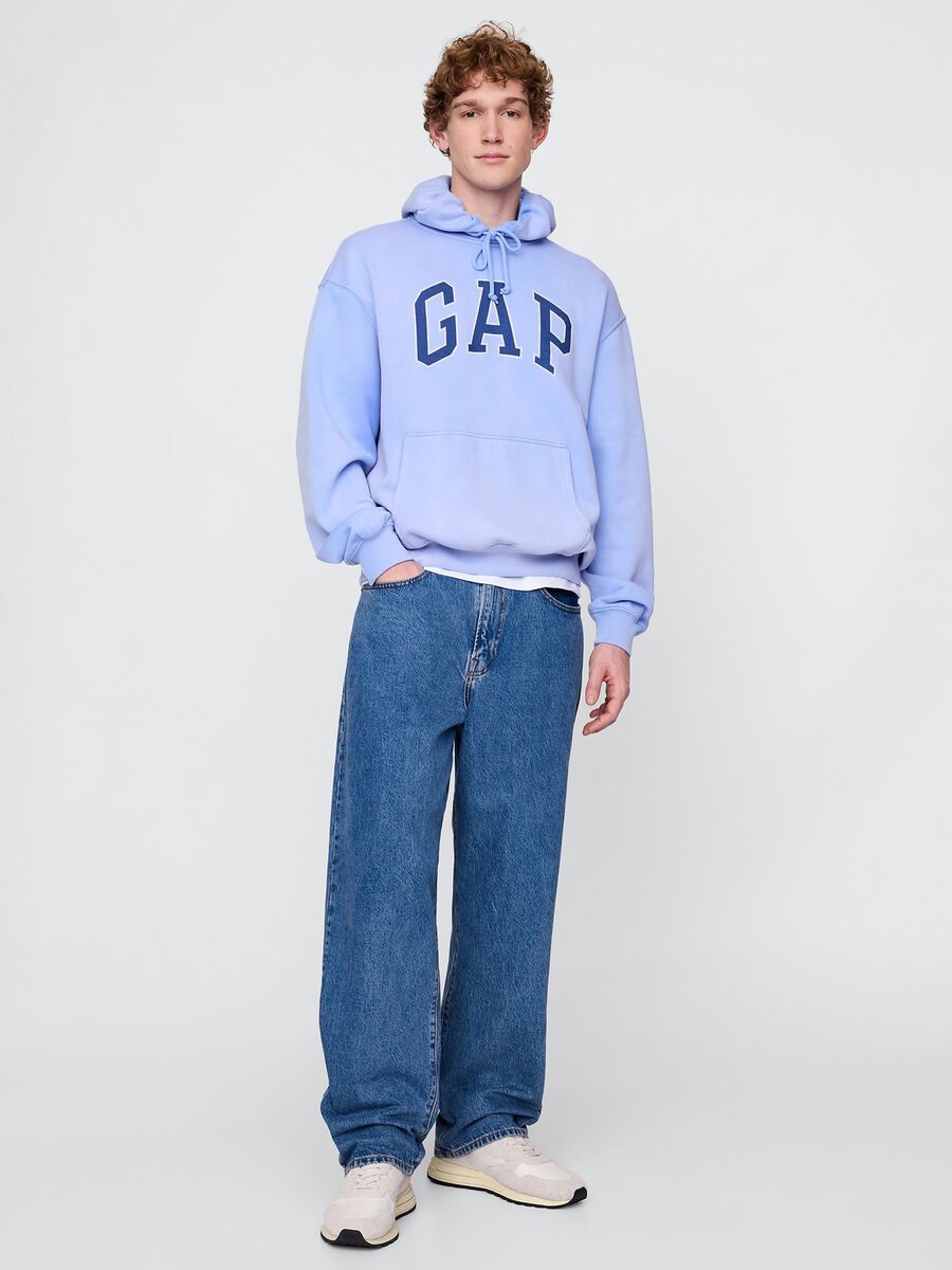 Felpa con cappuccio azzurra GAP Unisex_2