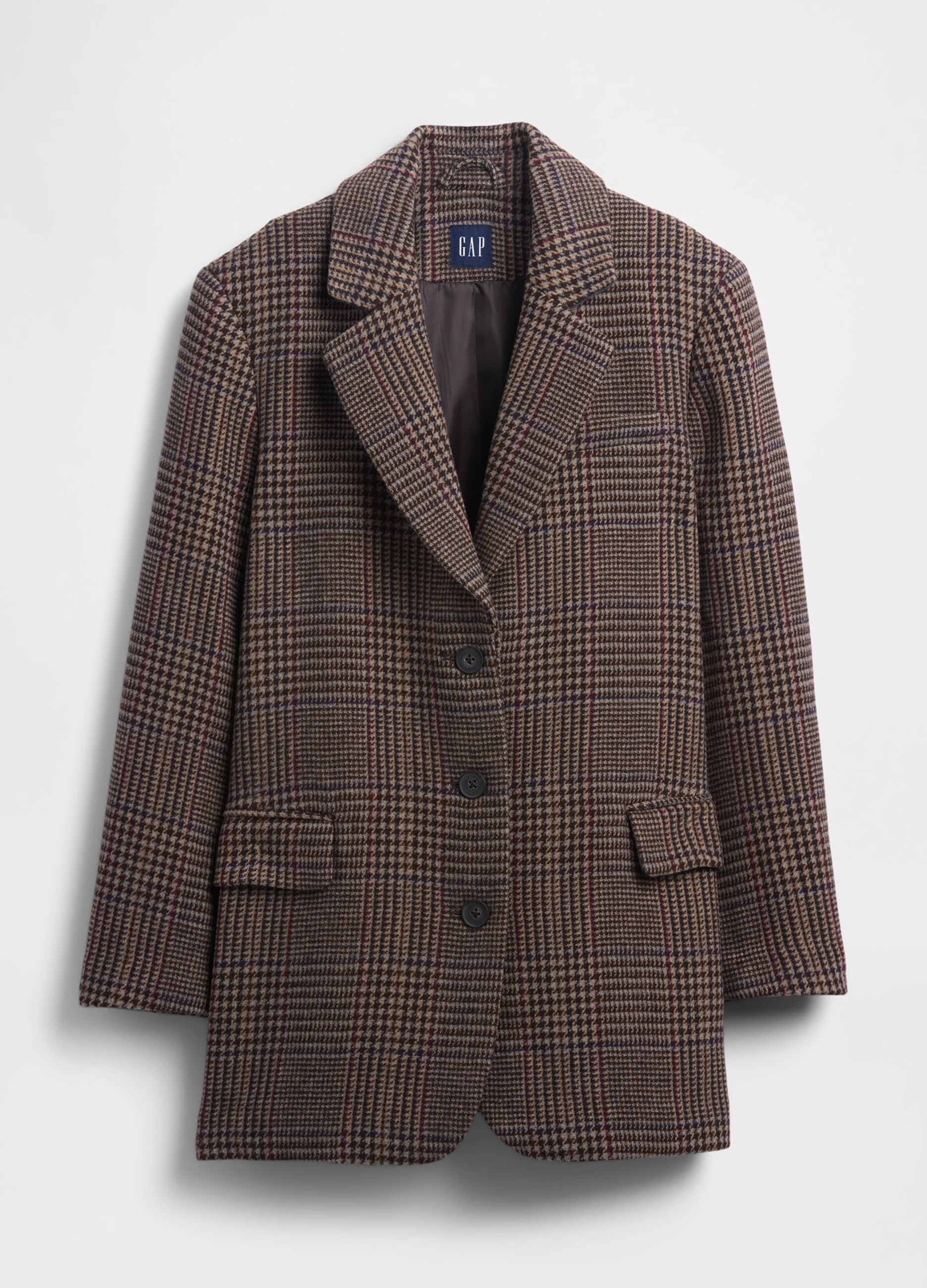Giacca marrone con motivo a quadri