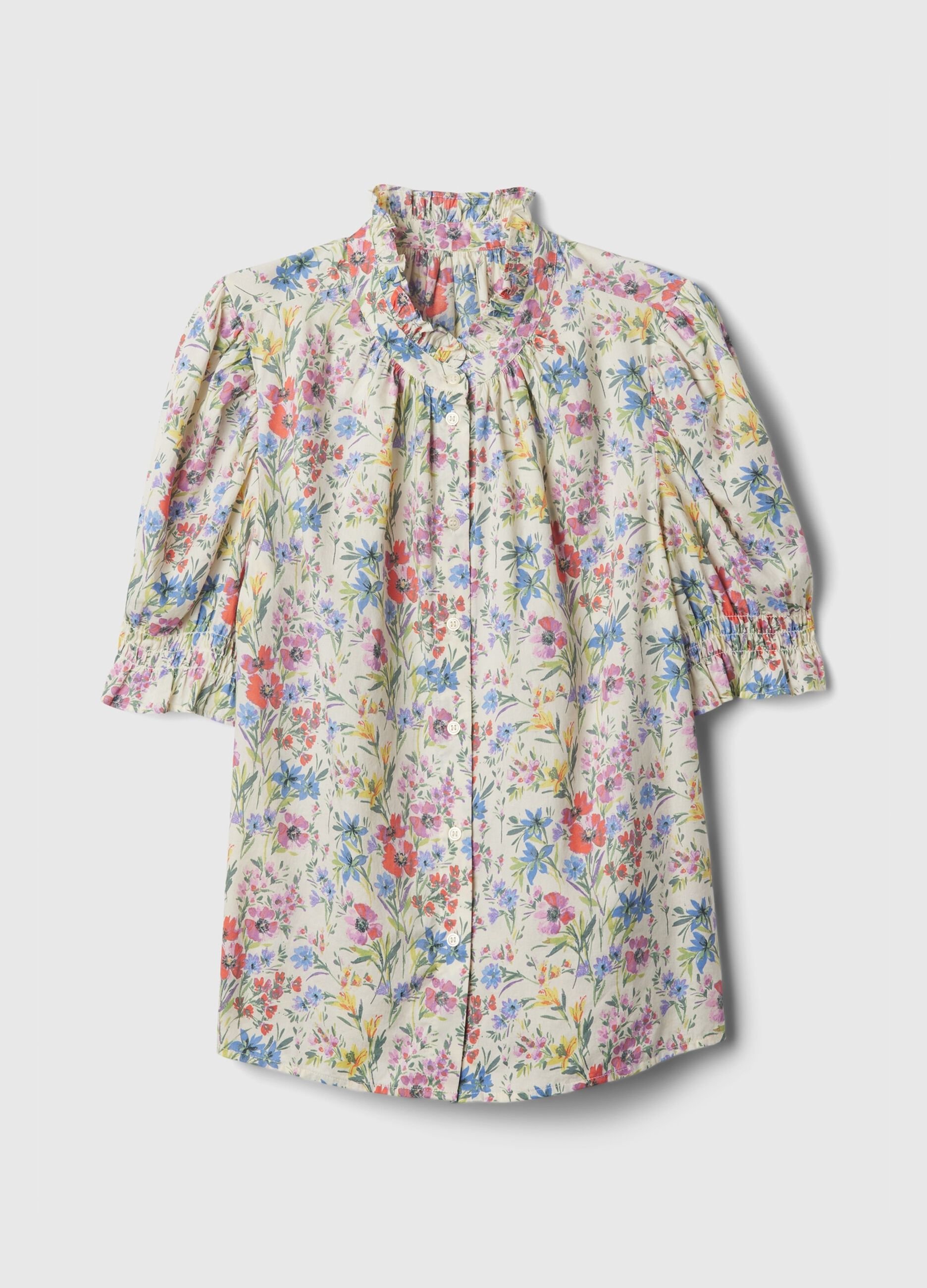 Floral blouse with puffed sleeves_3