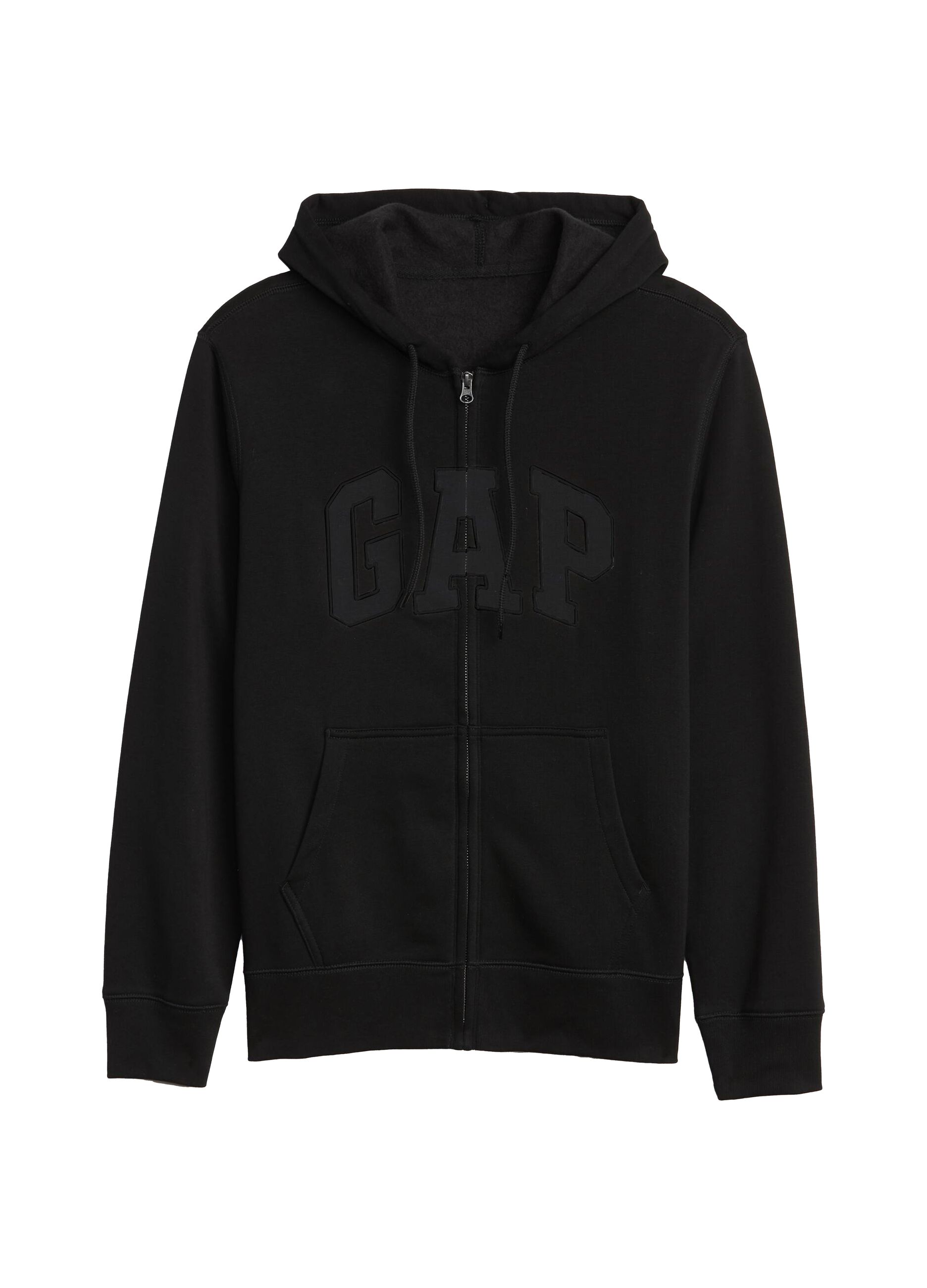 Full-zip in felpa con cappuccio e ricamo logo_1