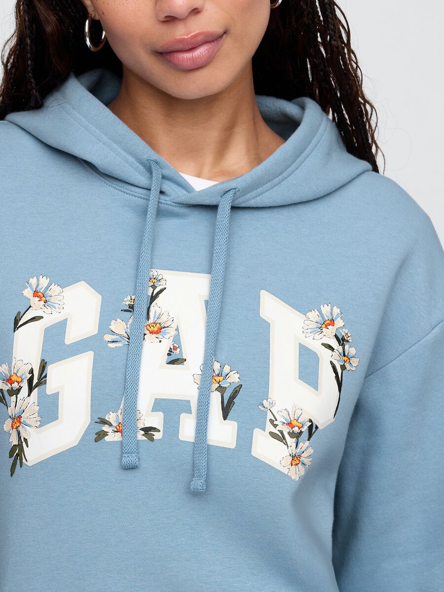 Blue Hooded Sweatshirt Woman_3