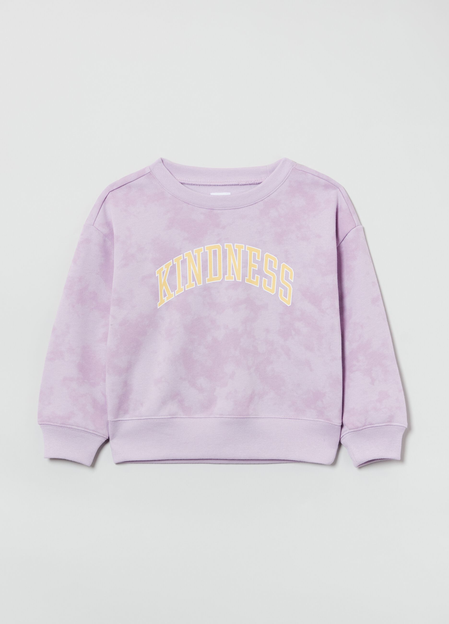 Tie Dye crew neck sweatshirt with print