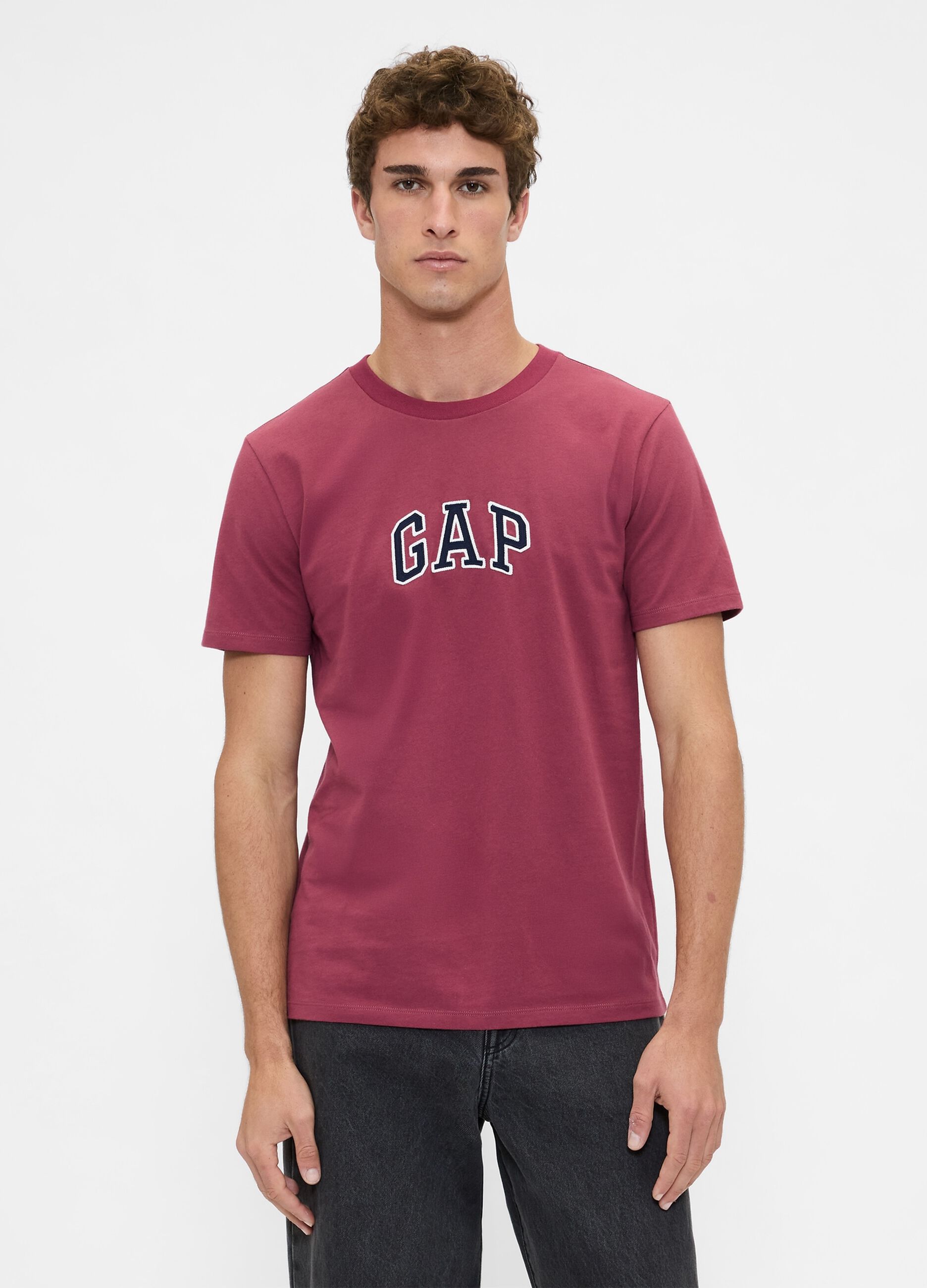 T-shirt rosa in cotone con logo