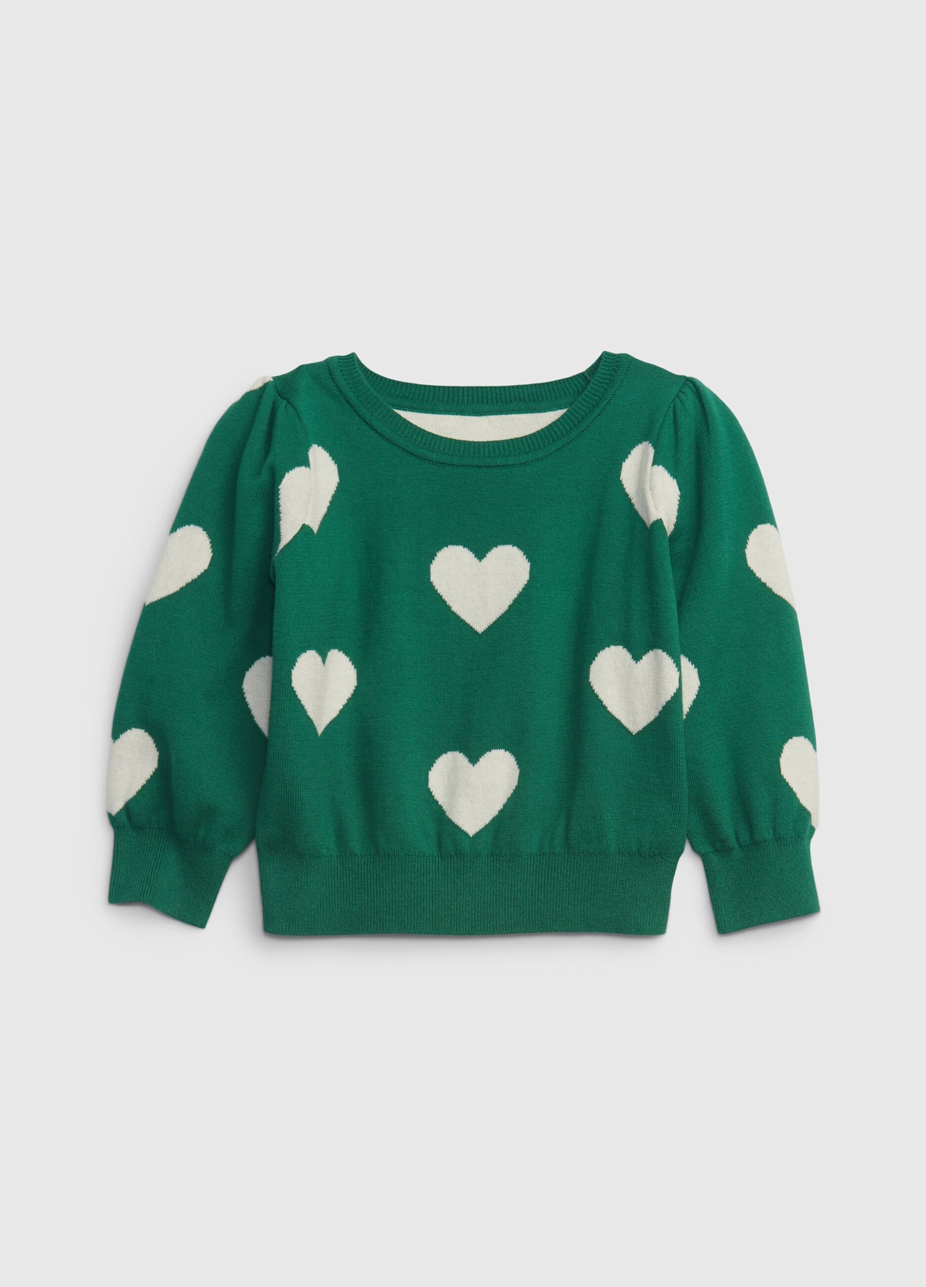 Top with jacquard heart pattern