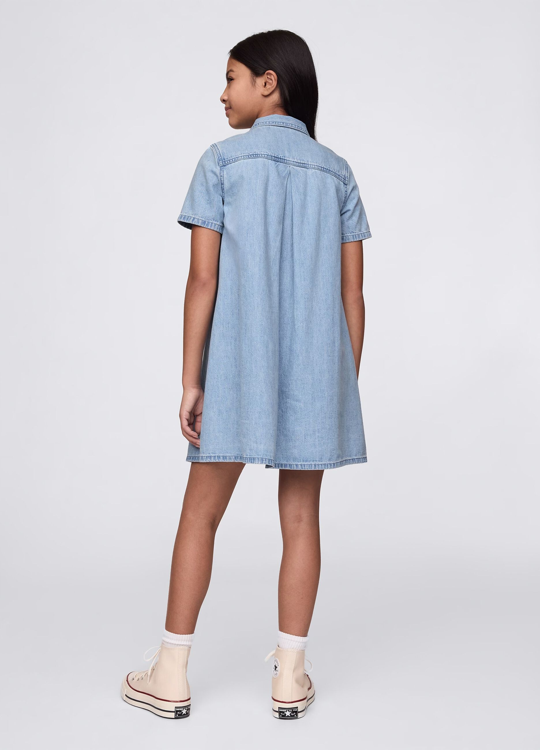 Abito denim in cotone con zip_1