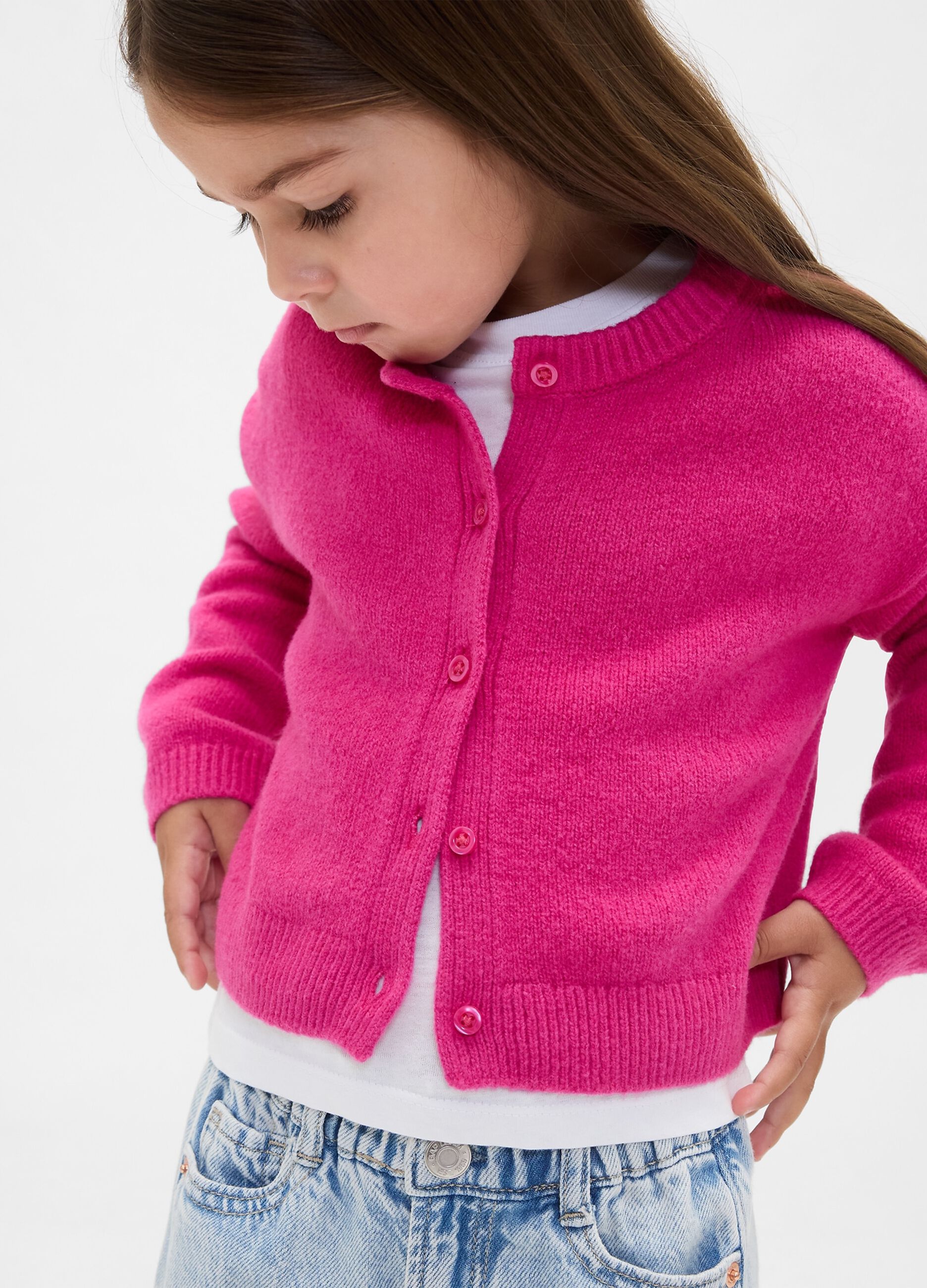 Pink Cotton Blend Cardigan_3