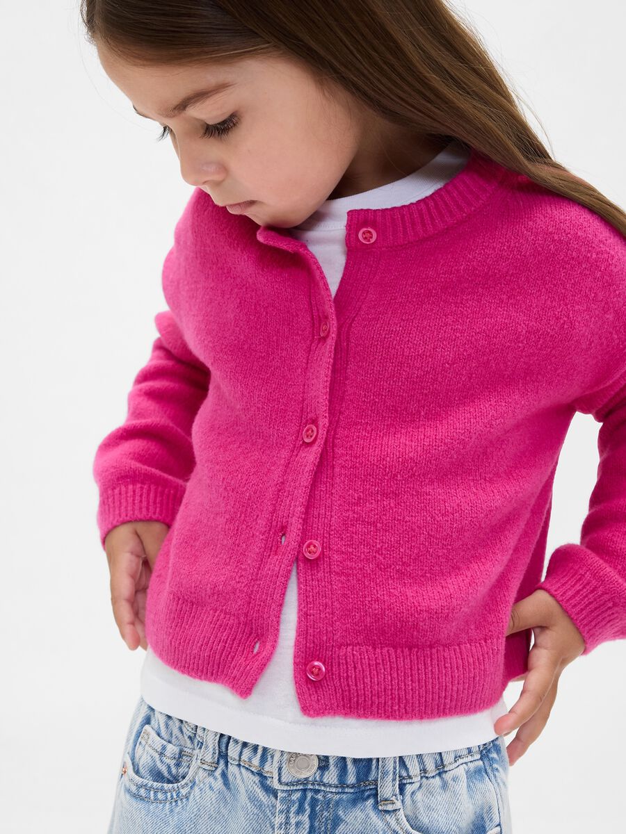Pink Cotton Blend Cardigan Baby Girl_3