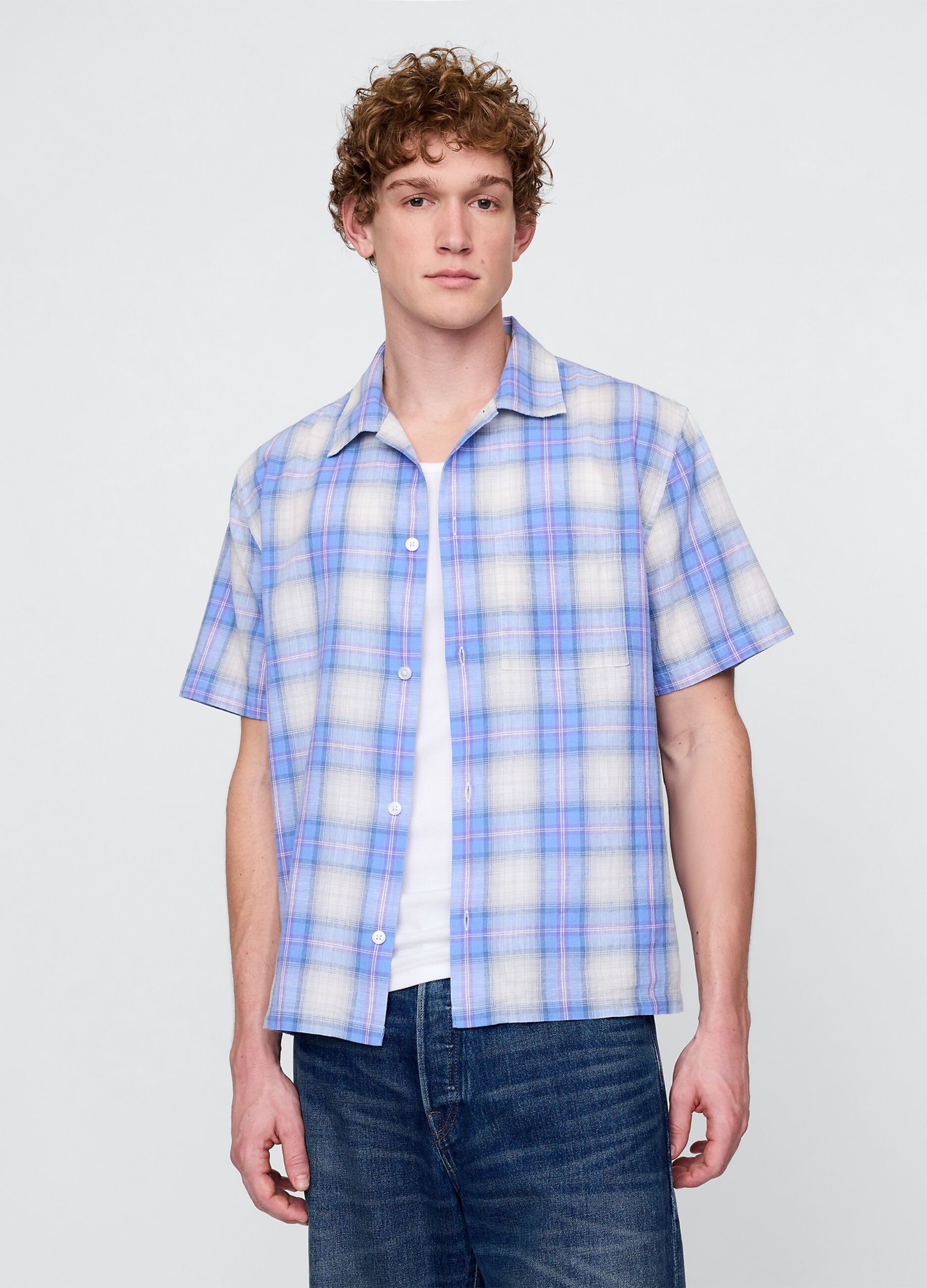 Camicia a quadri azzurra GAP