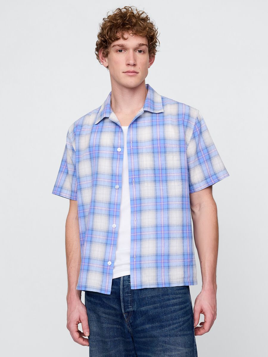 Camicia a quadri azzurra GAP Man_0