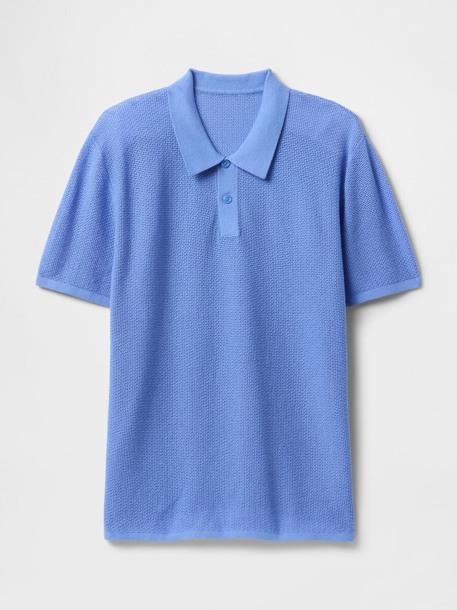 Polo a maniche corte azzurra Uomo_3