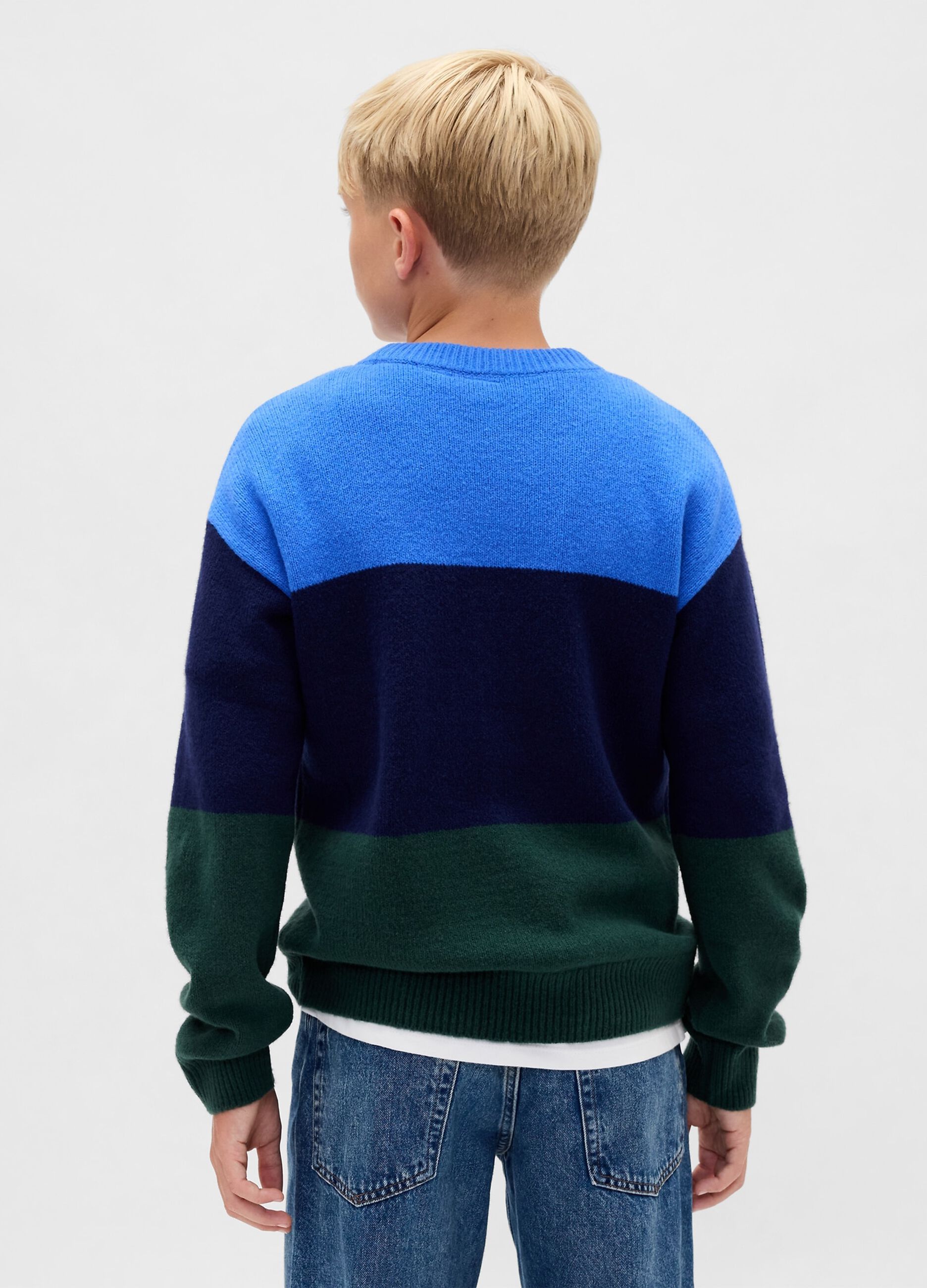 Maglione a righe multicolor da bambino in misto cotone