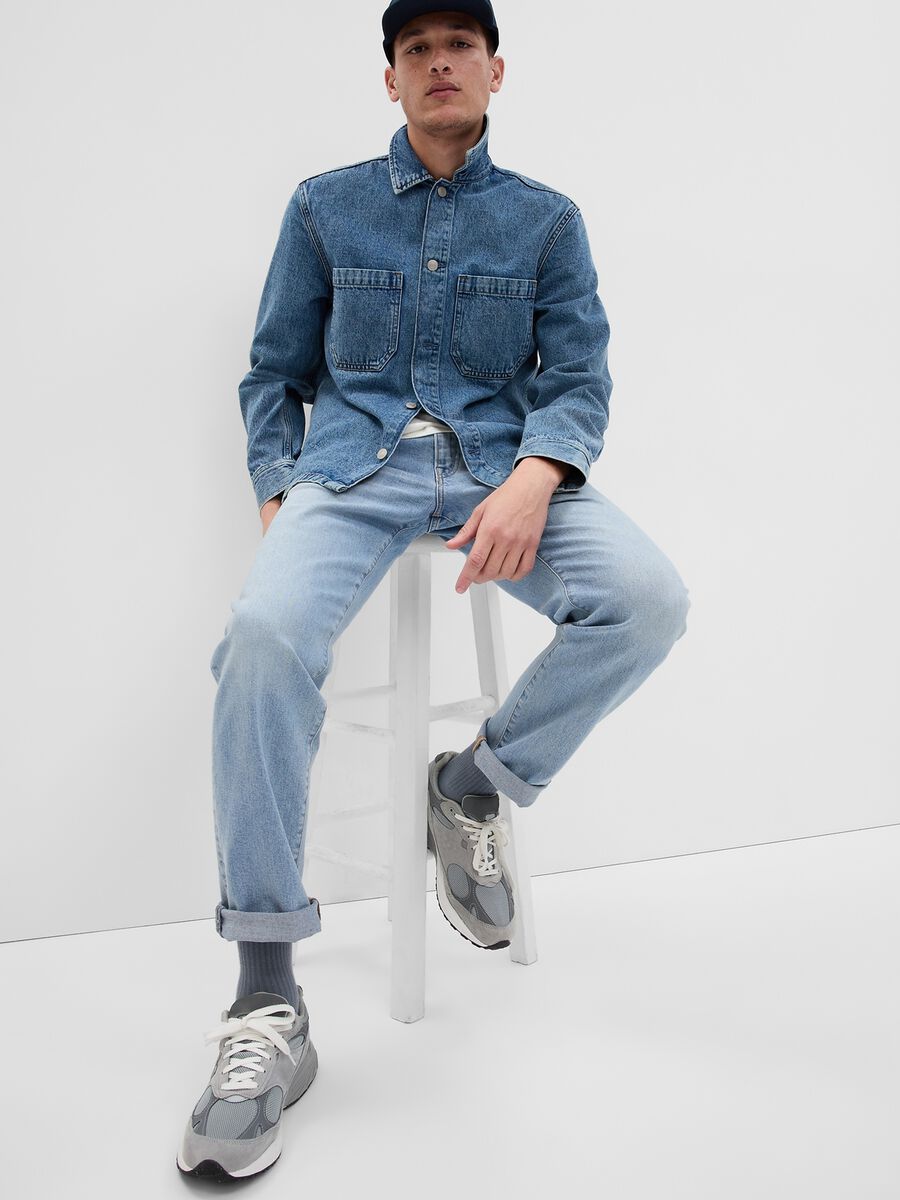 Straight-fit jeans with fading Man_0