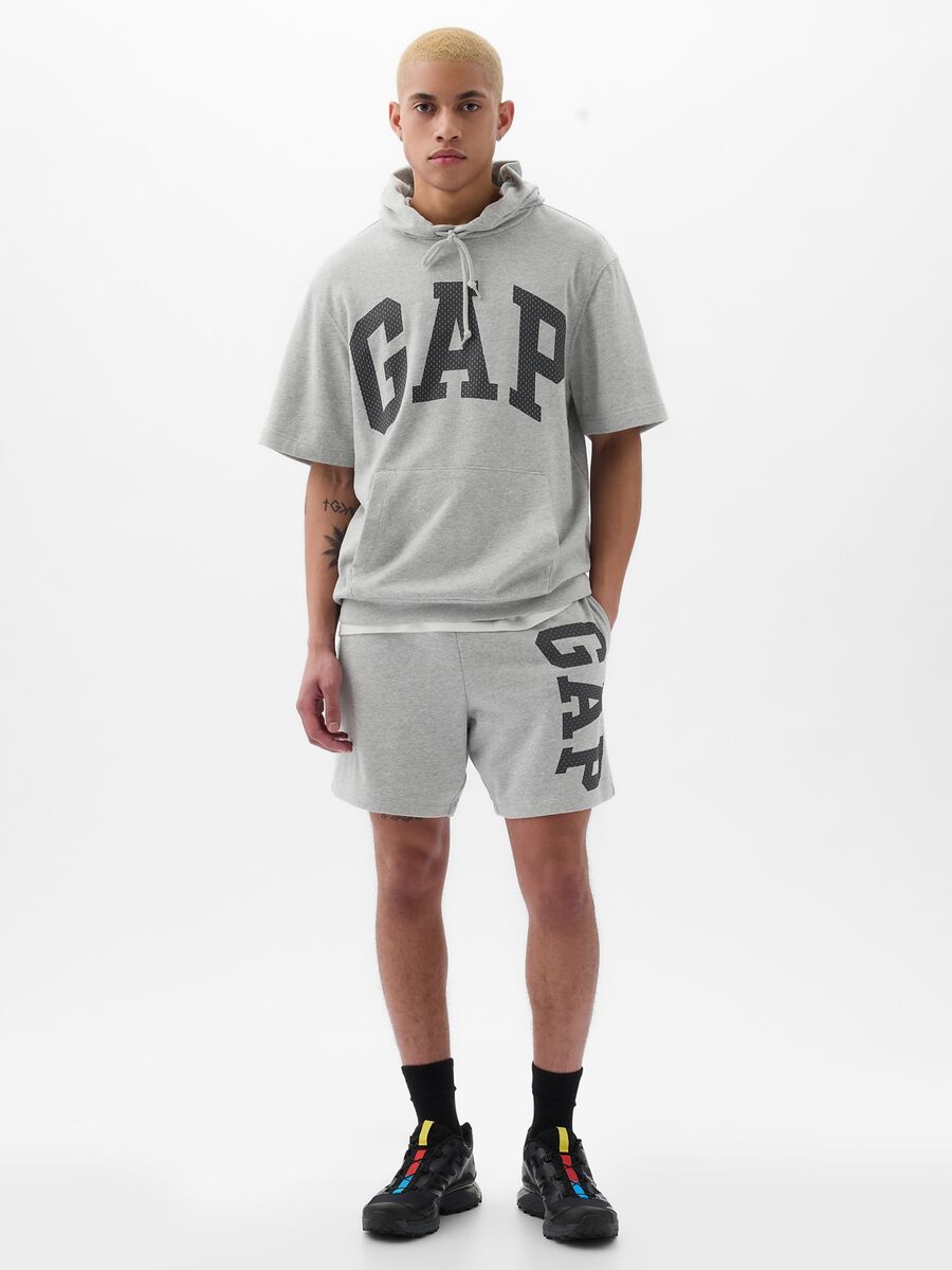 Shorts jogger in felpa stampa maxi logo Uomo_0