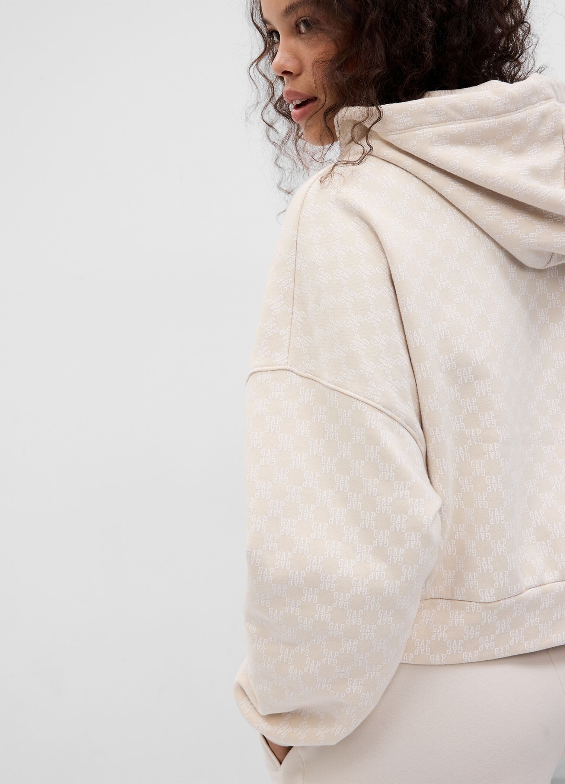 Felpa crop con stampa logo all-over_2